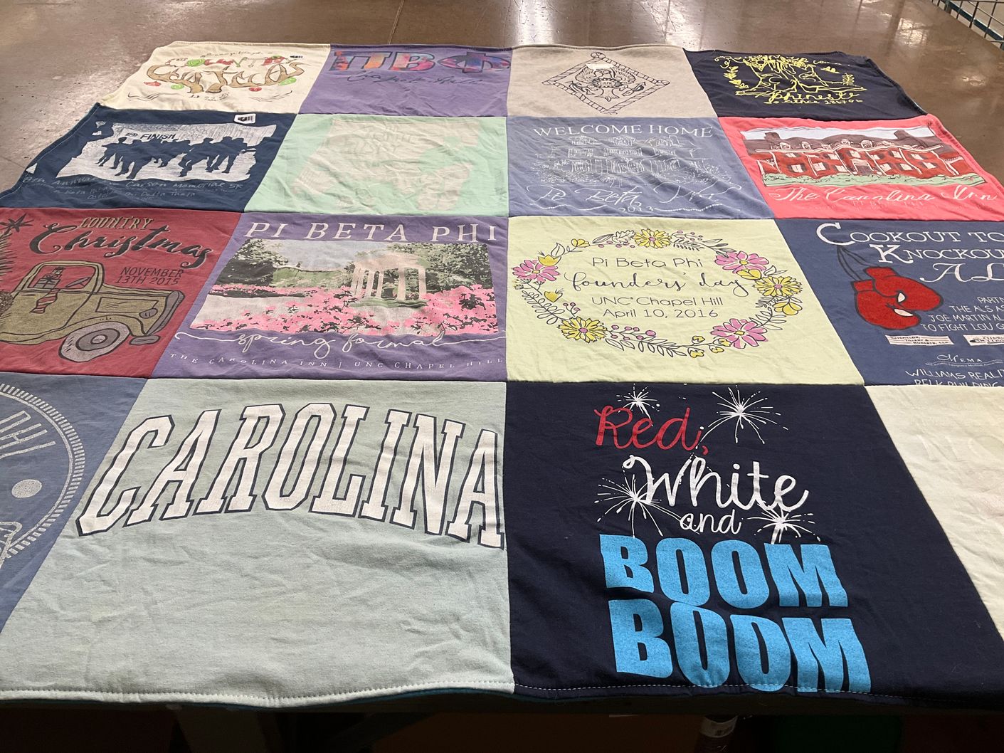 T-shirt quilt from university of north carolina at chapel hill by Julia from CA