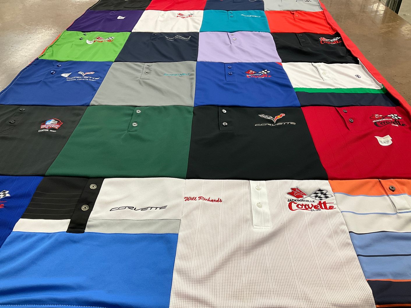 T-shirt quilt with cars, sports themes by Brenda from FL