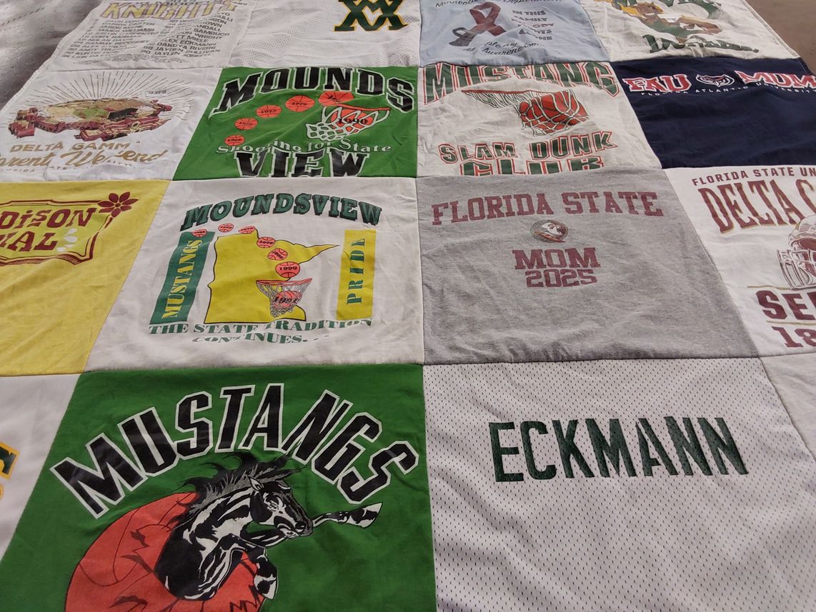 T-shirt quilt featuring mustangs team by Jennifer from FL