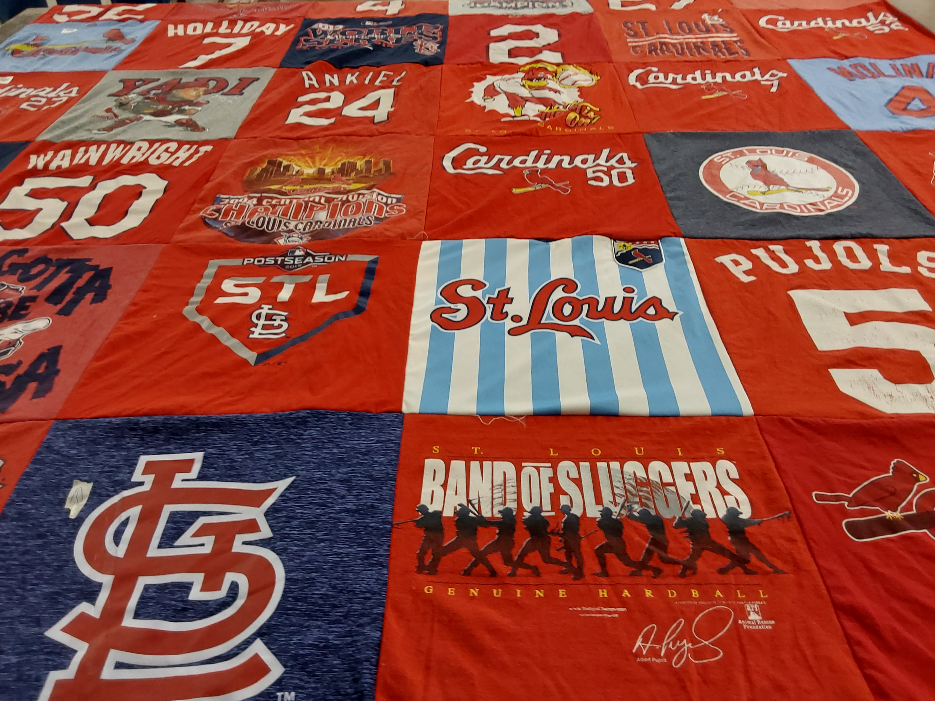 T-shirt quilt featuring st.louis cardinals by Allison from MI