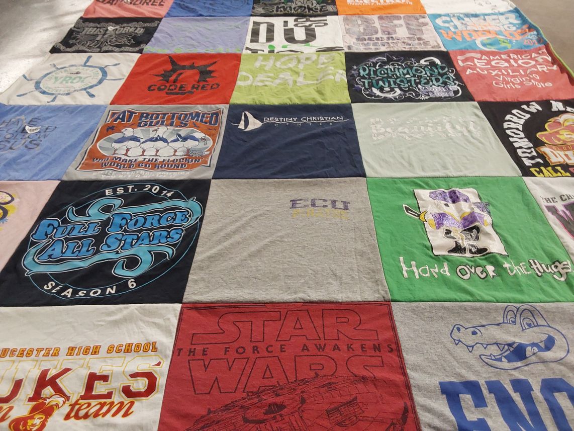 T-shirt quilt featuring rochester high school dukes by Ashley from VA
