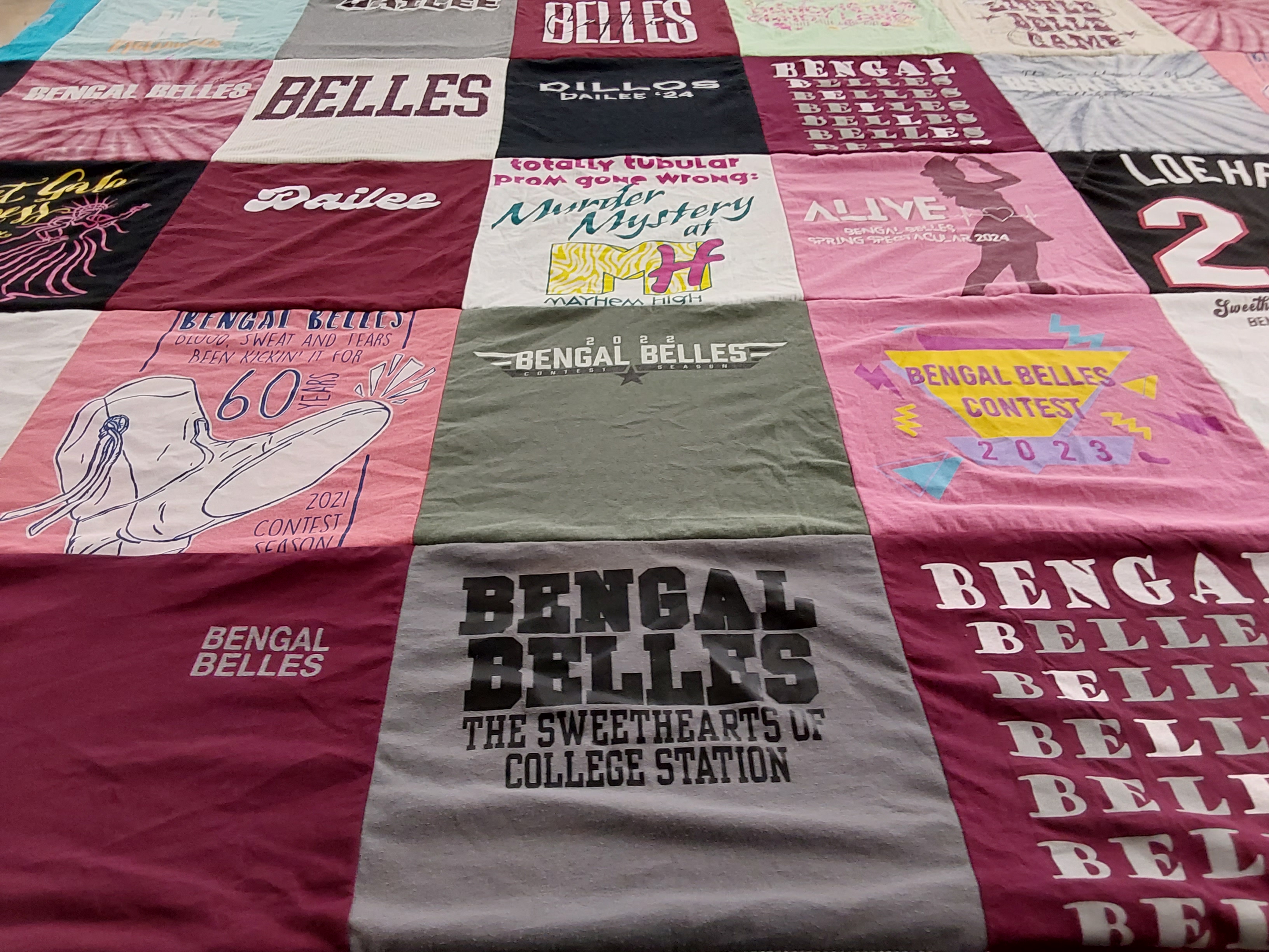 T-shirt quilt from texas a&m university, sam houston state university by Brenda from TX