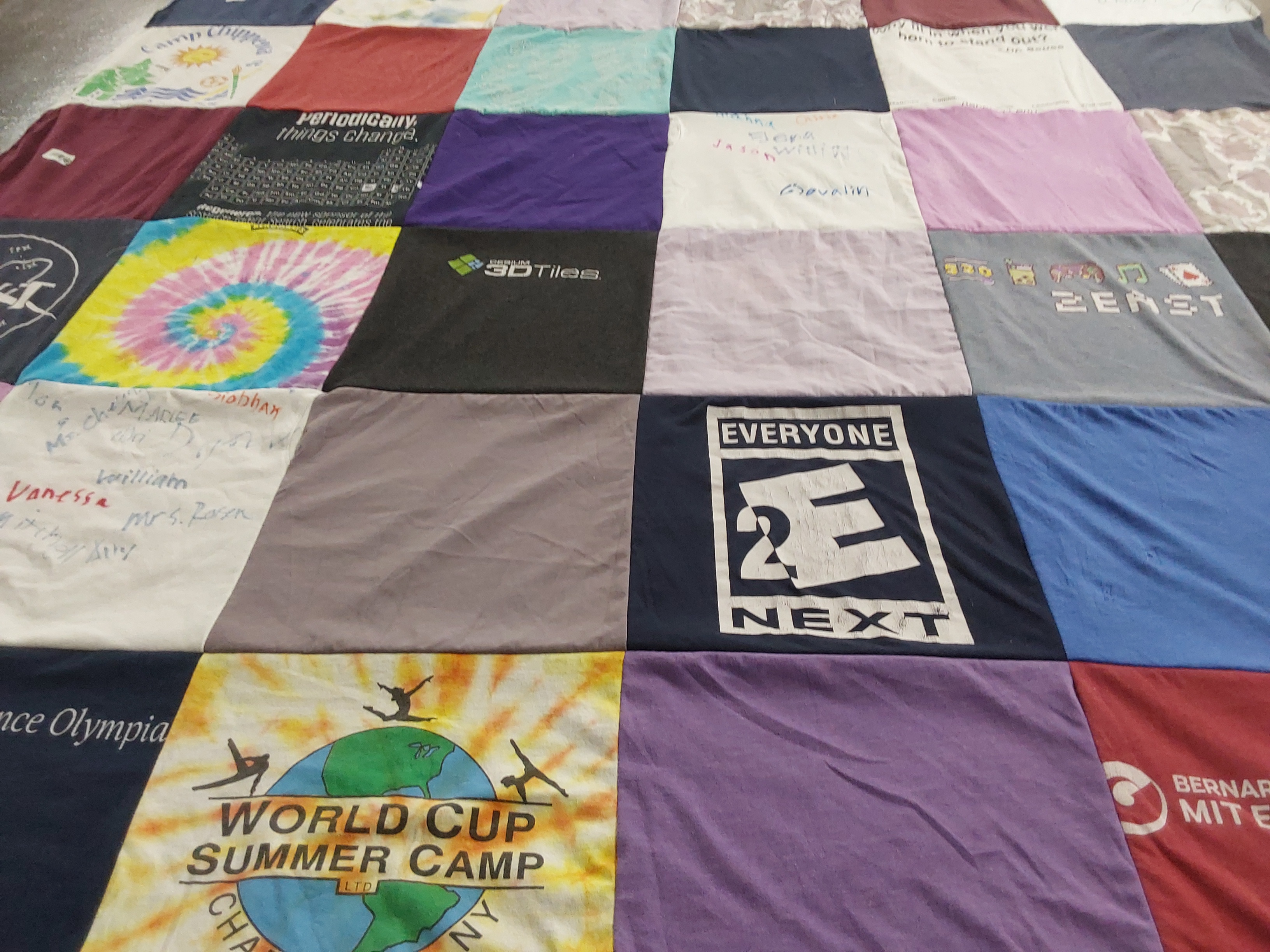 T-shirt quilt featuring hackers by Audrey from MA