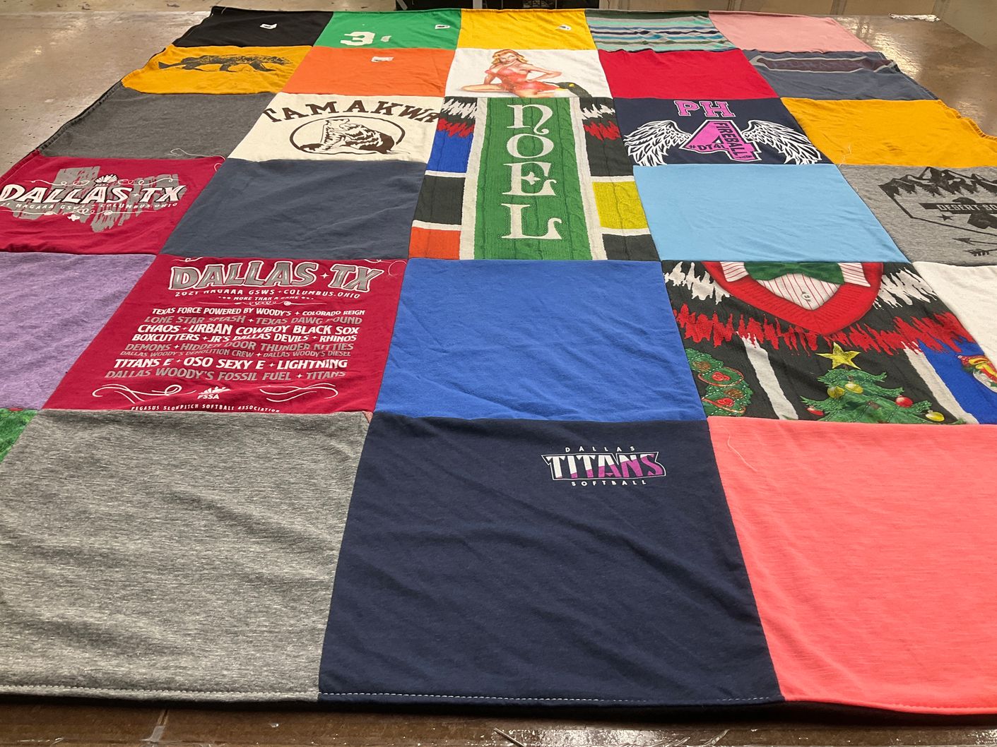 T-shirt quilt featuring dallas titans softball by STEVE from TX