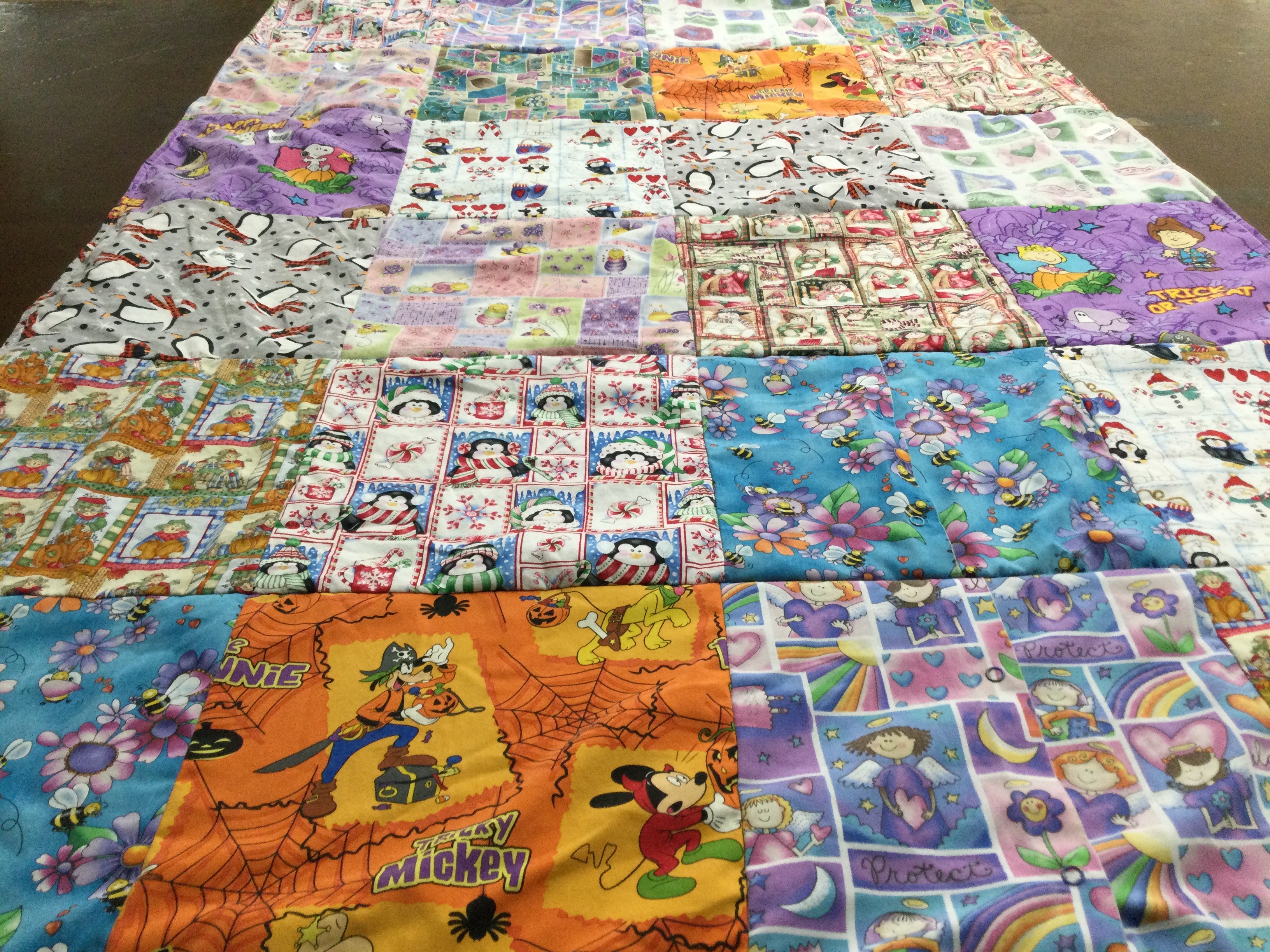 T-shirt quilt with disney, holidays themes by Alicia from NH