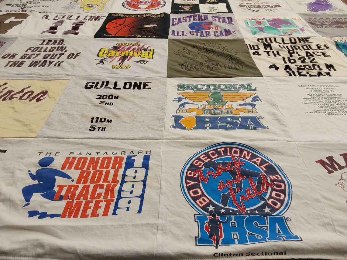 T-shirt quilt from clinton high school by Barbara from IL
