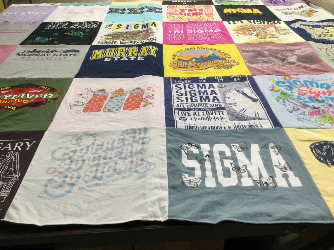 T-shirt quilt from murray state university by Jade from IN