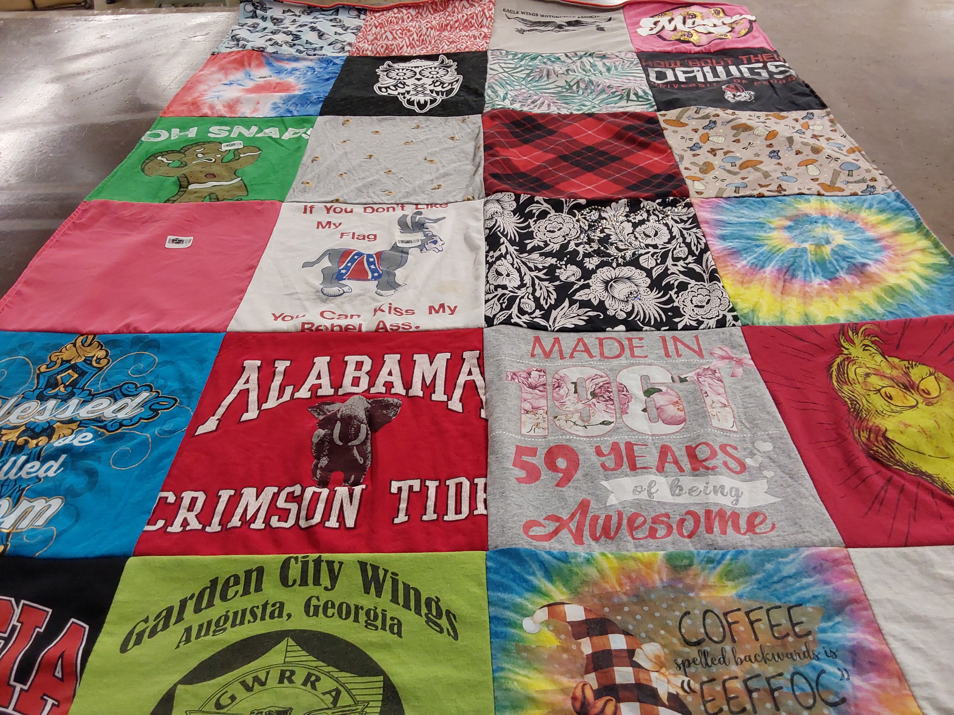 T-shirt quilt featuring alabama crimson tide by Gary from GA