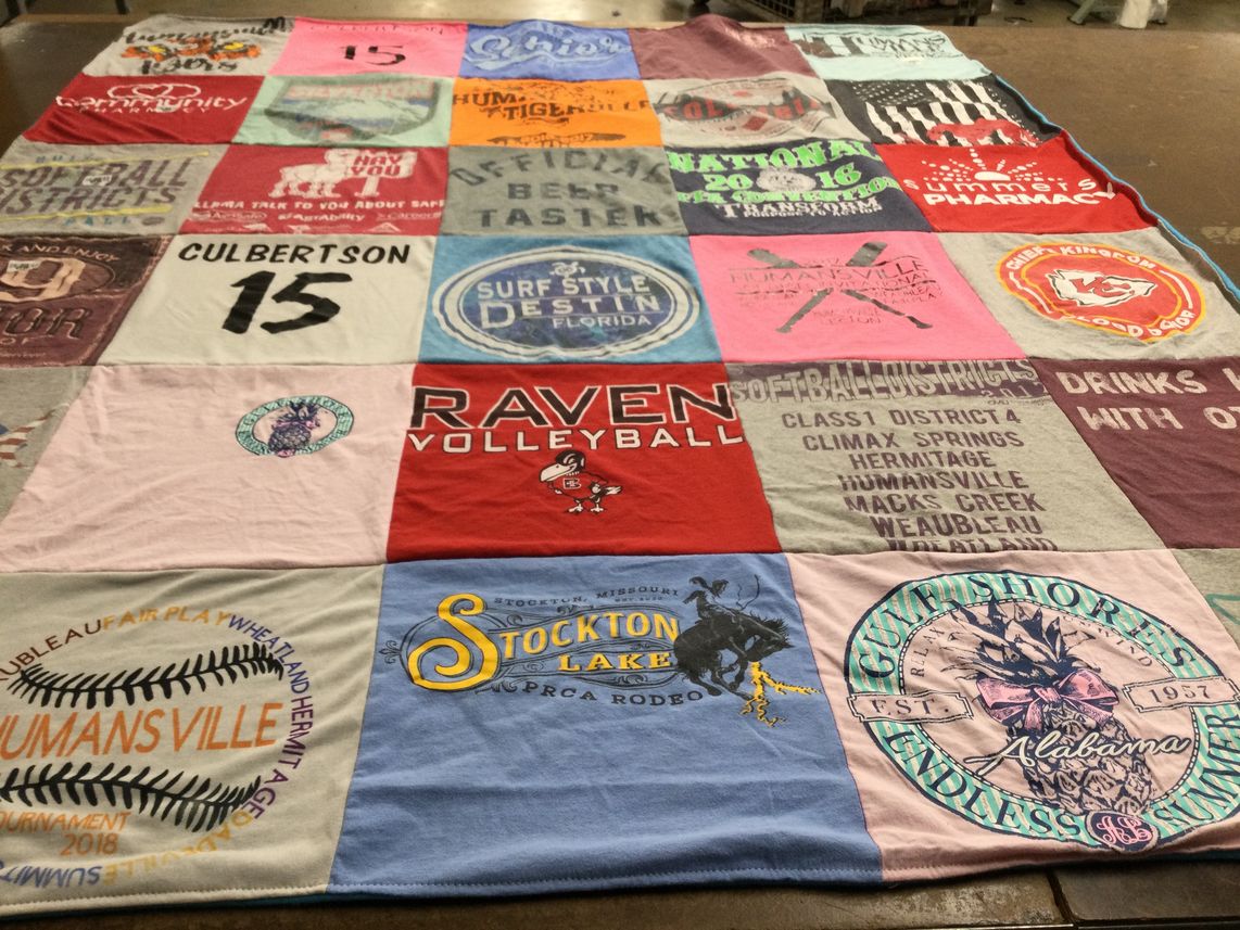 T-shirt quilt featuring raven volleyball by Shannon from MO