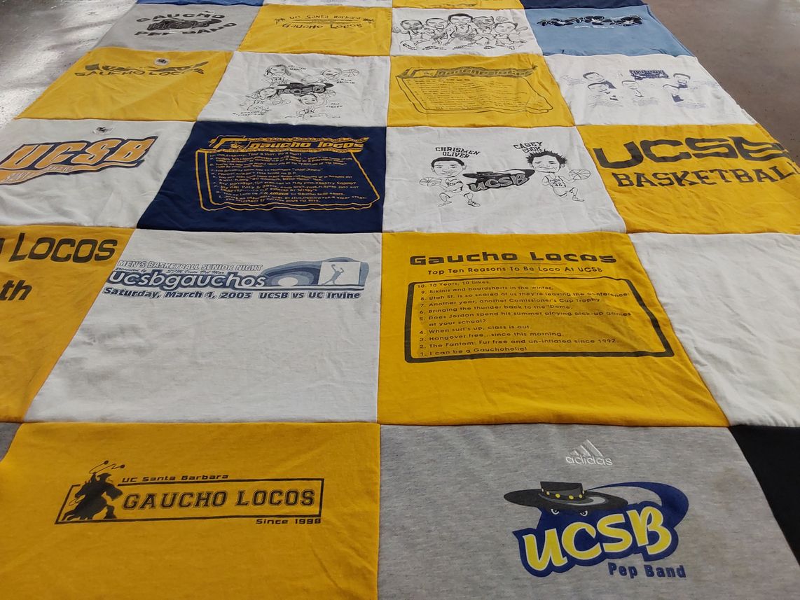 T-shirt quilt from university of california santa barbara by Melissa from NV