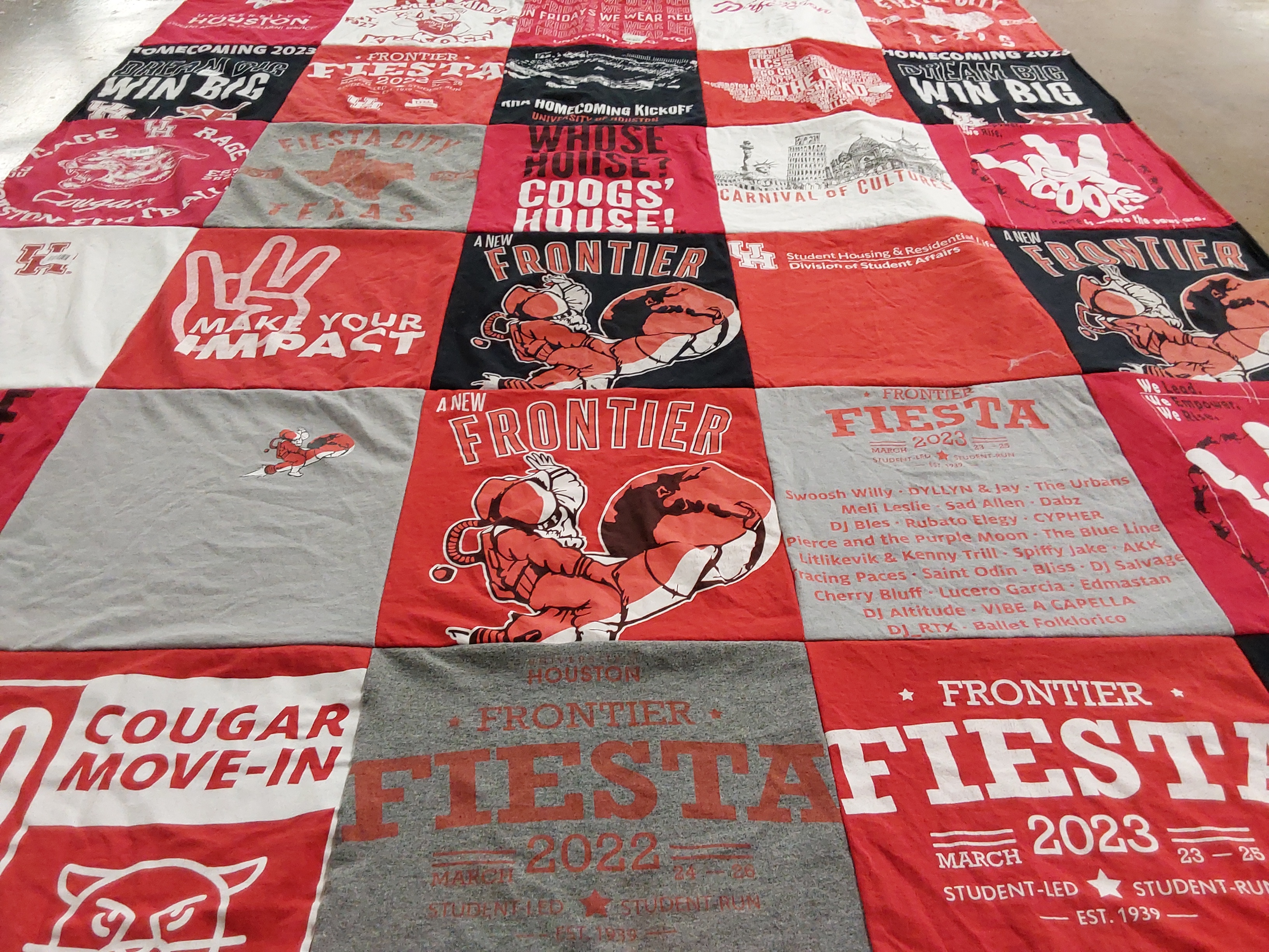 T-shirt quilt featuring university of houston cougars by Gabrielle from TX