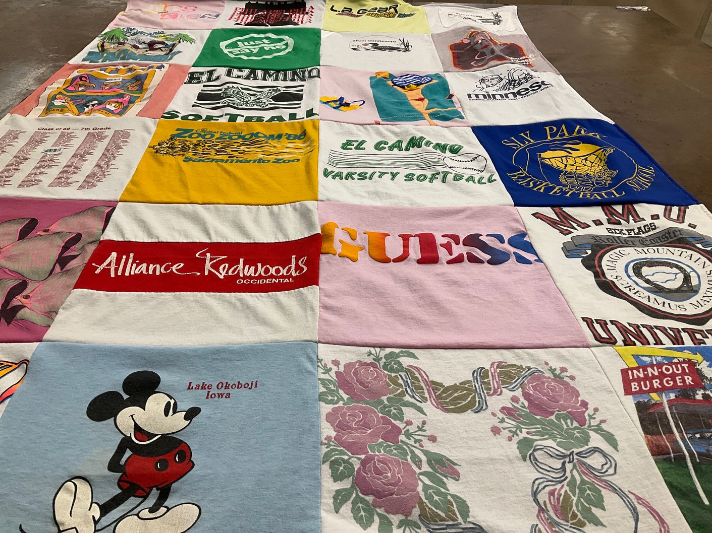 T-shirt quilt featuring el camino college softball, sky park basketball team by Judy from CA