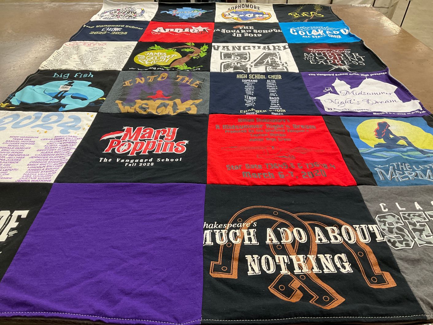 T-shirt quilt from the vanguard school by Veronica from CO