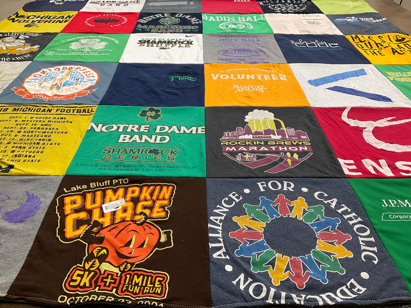 T-shirt quilt featuring michigan football by Madelyn from IL