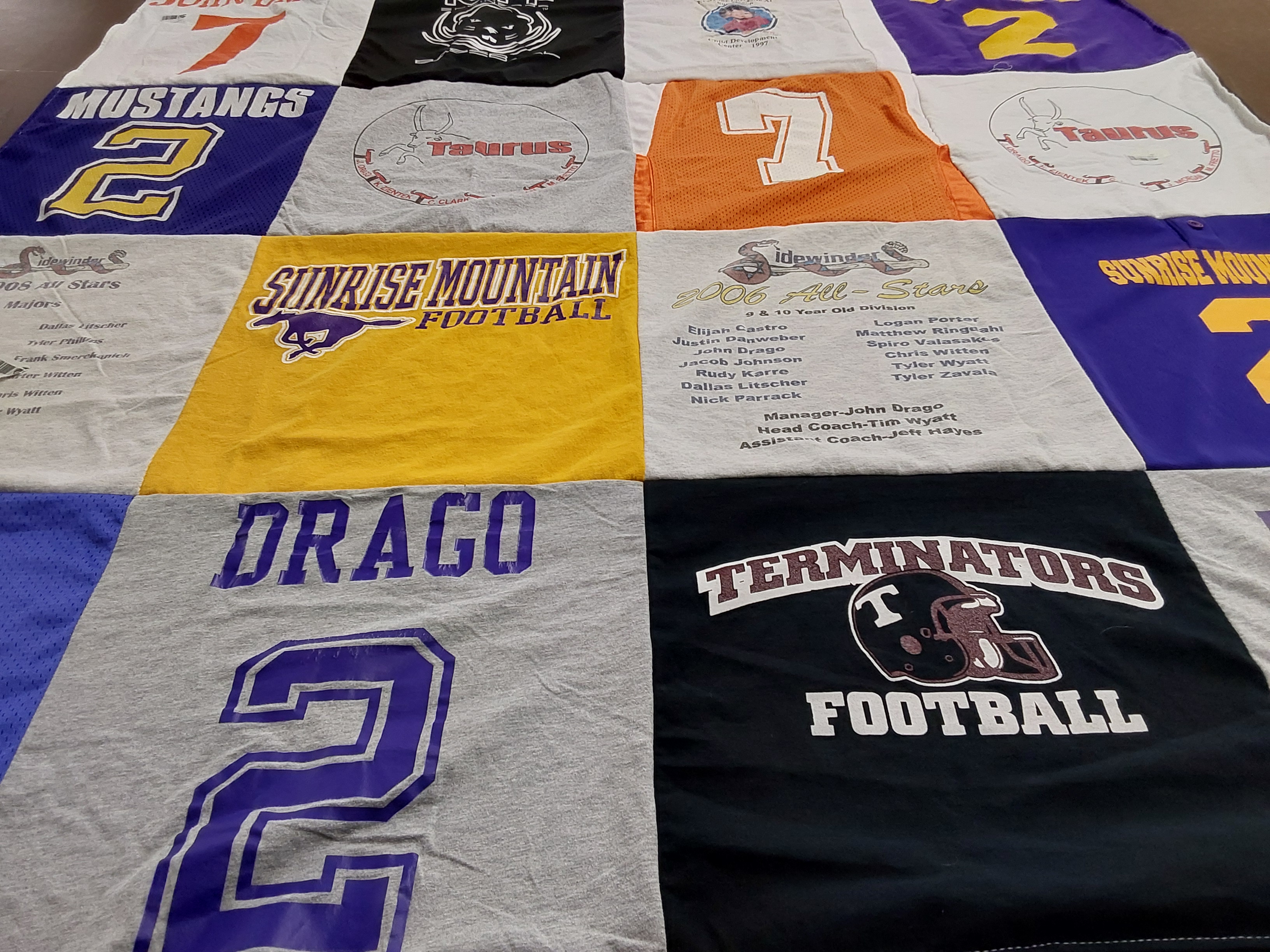 T-shirt quilt featuring terminators football by Jennifer from AZ