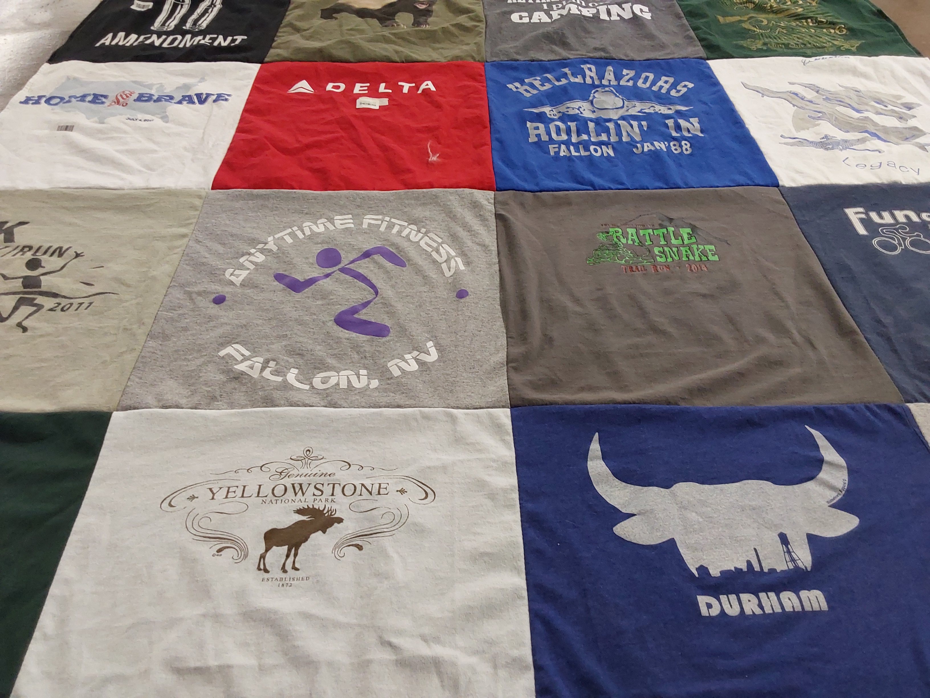T-shirt quilt from fallon high school by Susan from CA