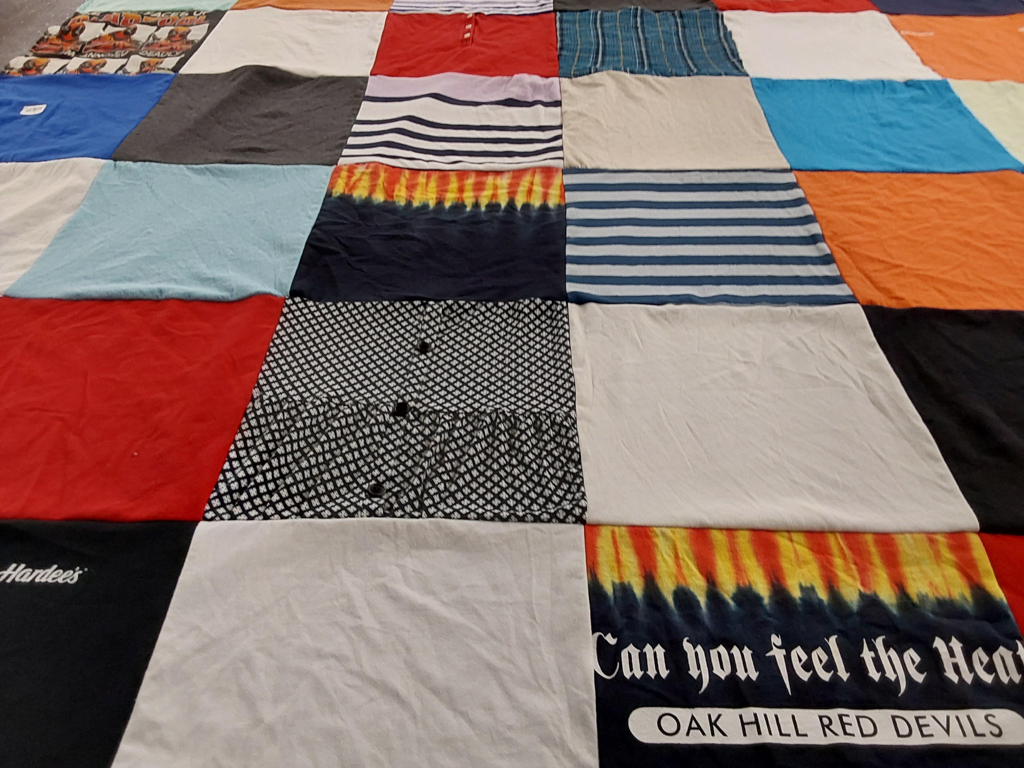 T-shirt quilt featuring oak hill red devils by Charlene from WV