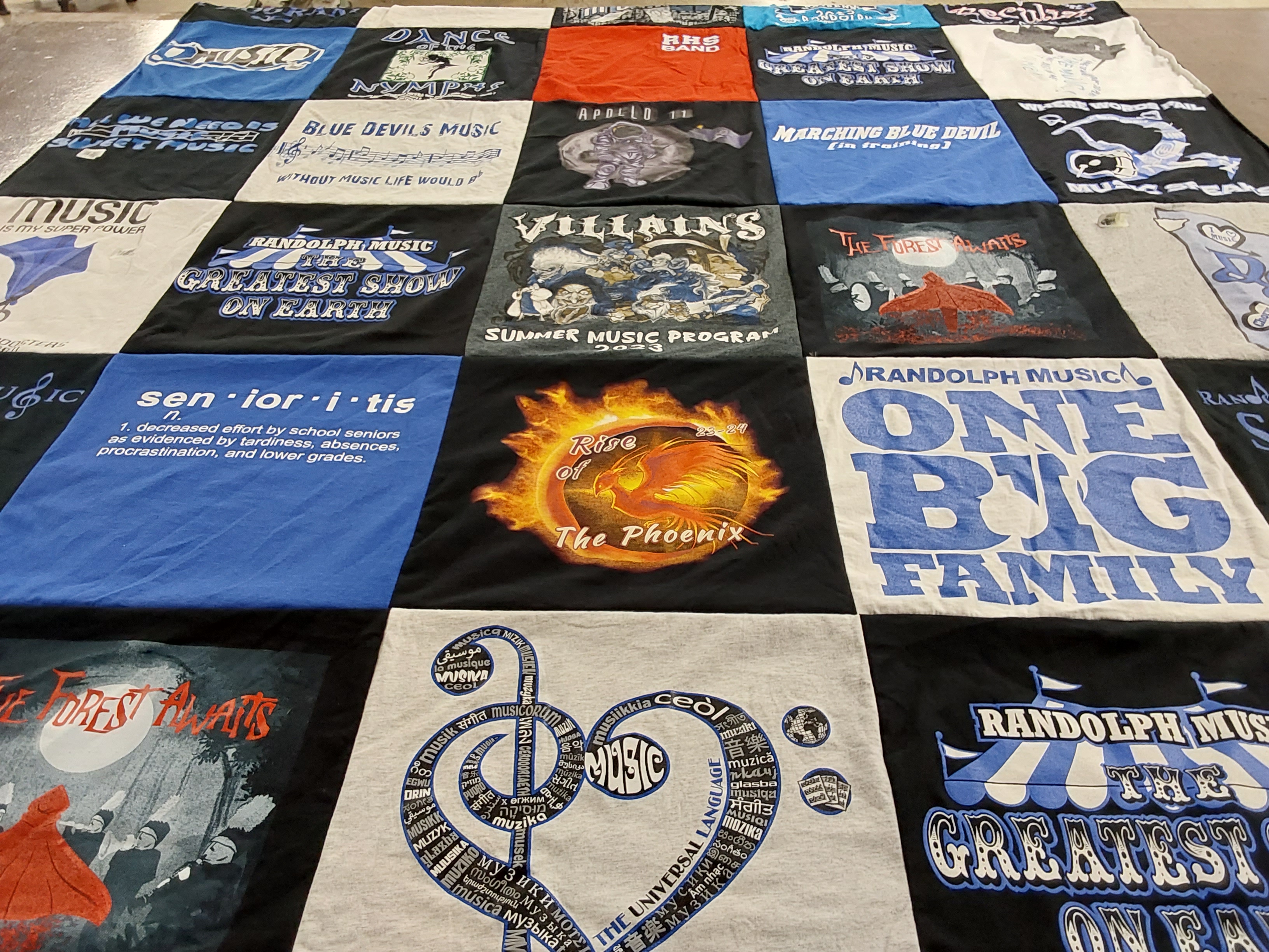 T-shirt quilt featuring blue devils by Sean from MA