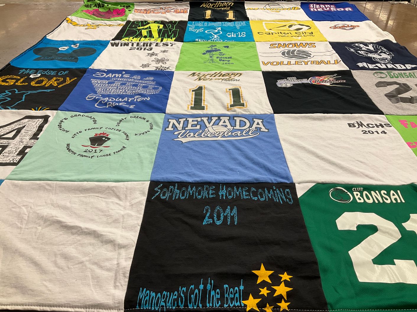 T-shirt quilt featuring nevada volleyball by Kelly from NV