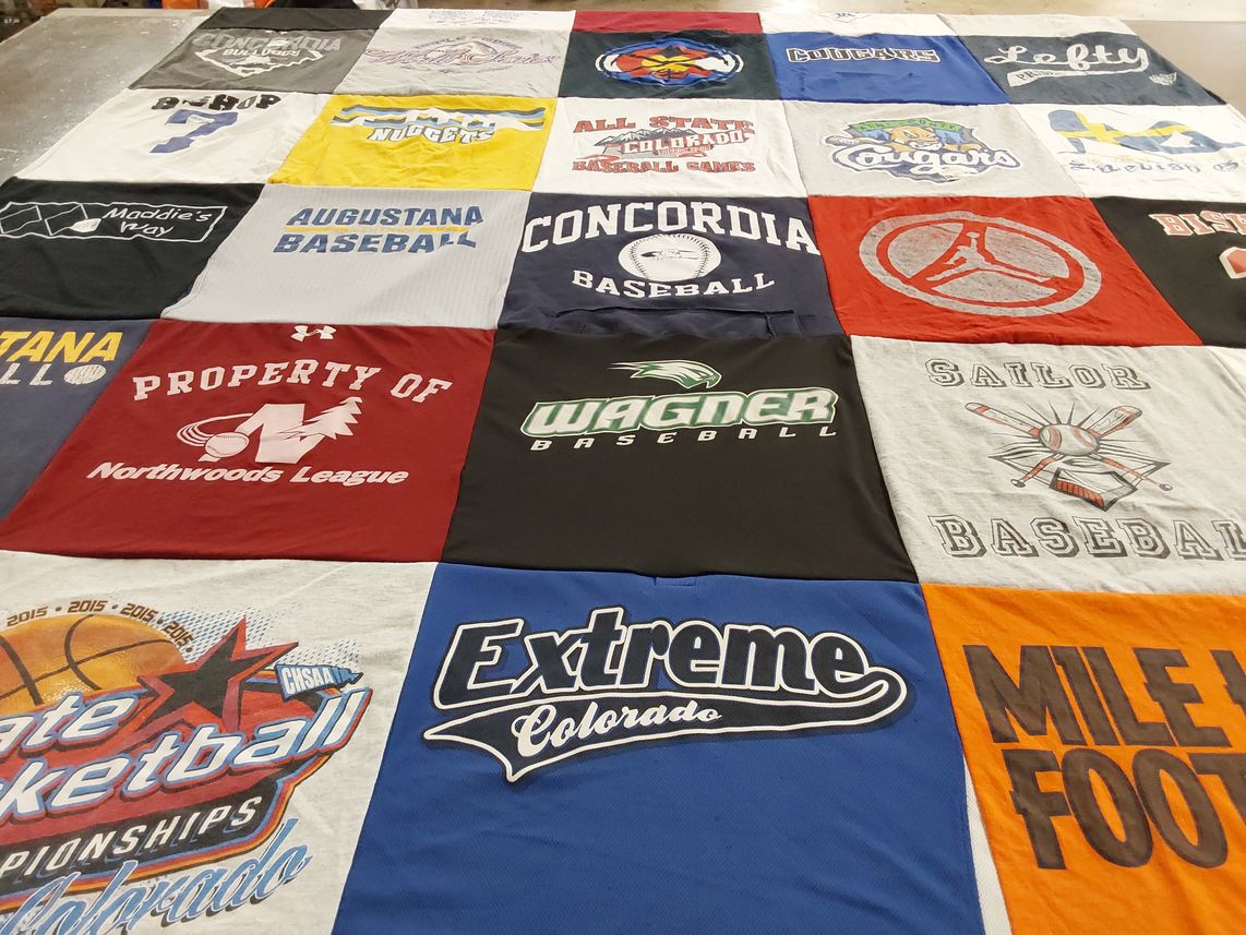 T-shirt quilt from augustana college, concordia university by Beth from CO