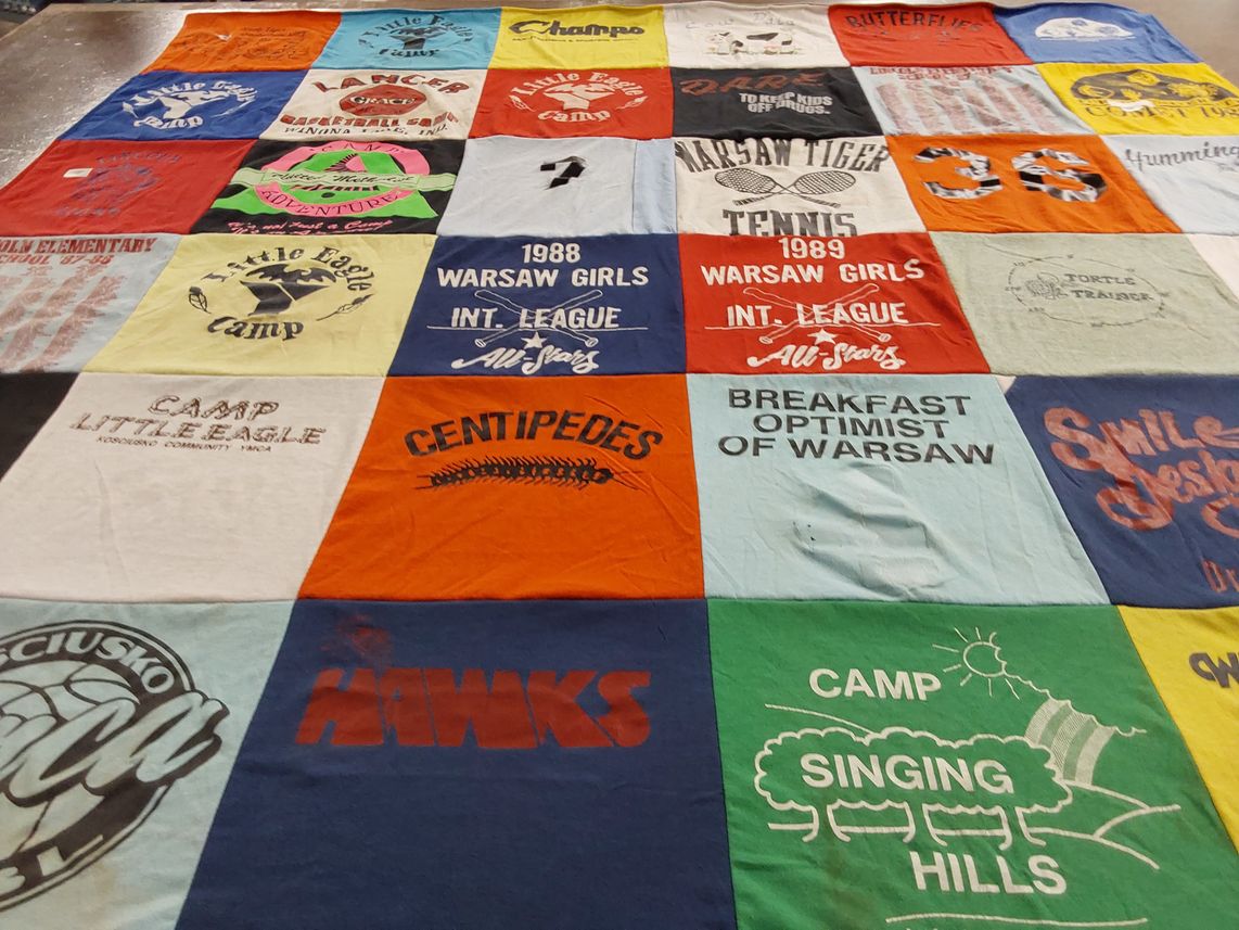 T-shirt quilt from warsaw community high school by Amanda from IN