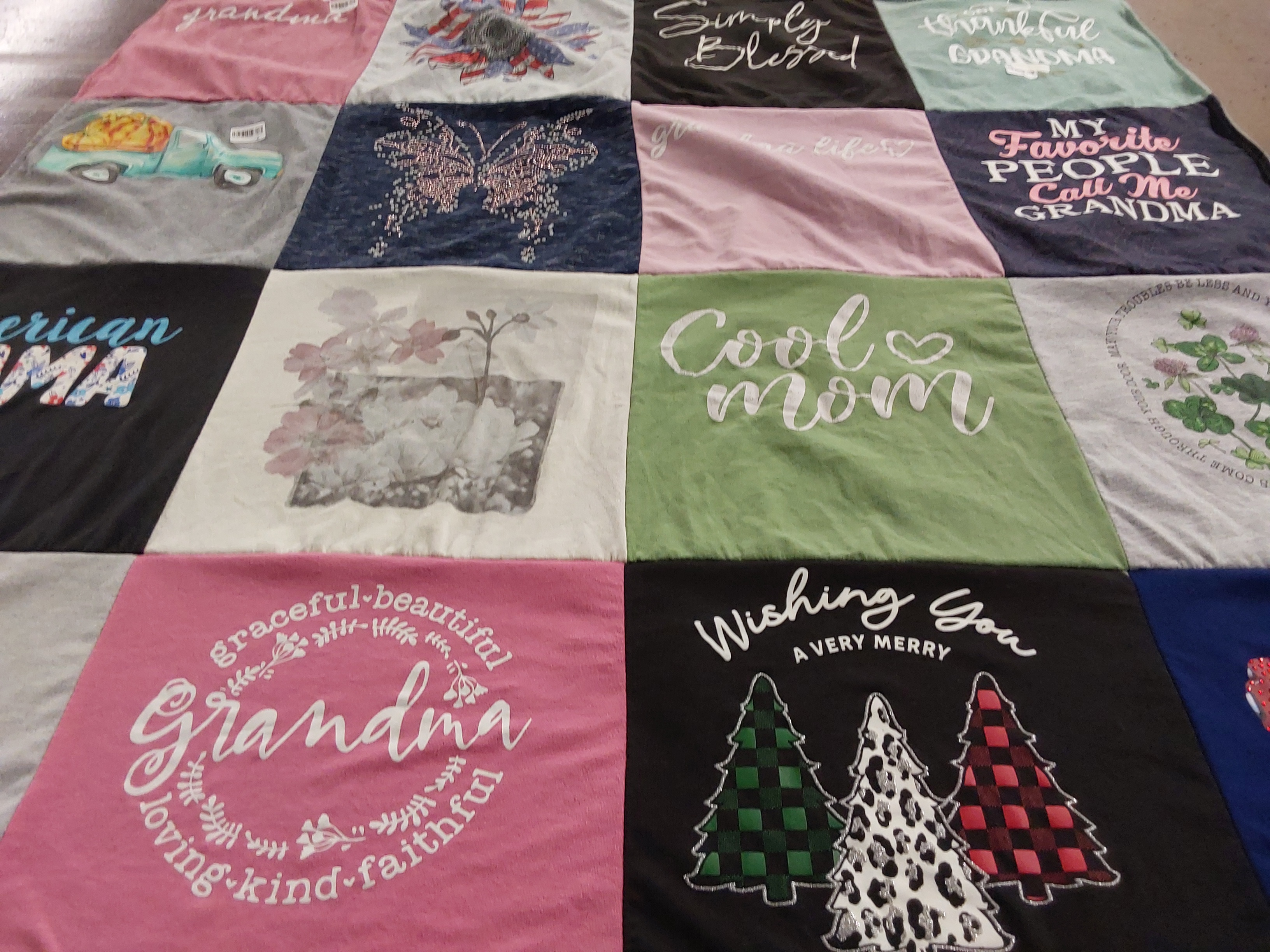 T-shirt quilt with family, motherhood themes by Tammy from FL