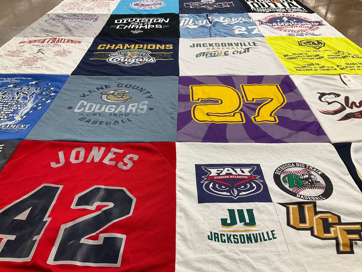 T-shirt quilt featuring kane county cougars baseball by Elizabeth from FL