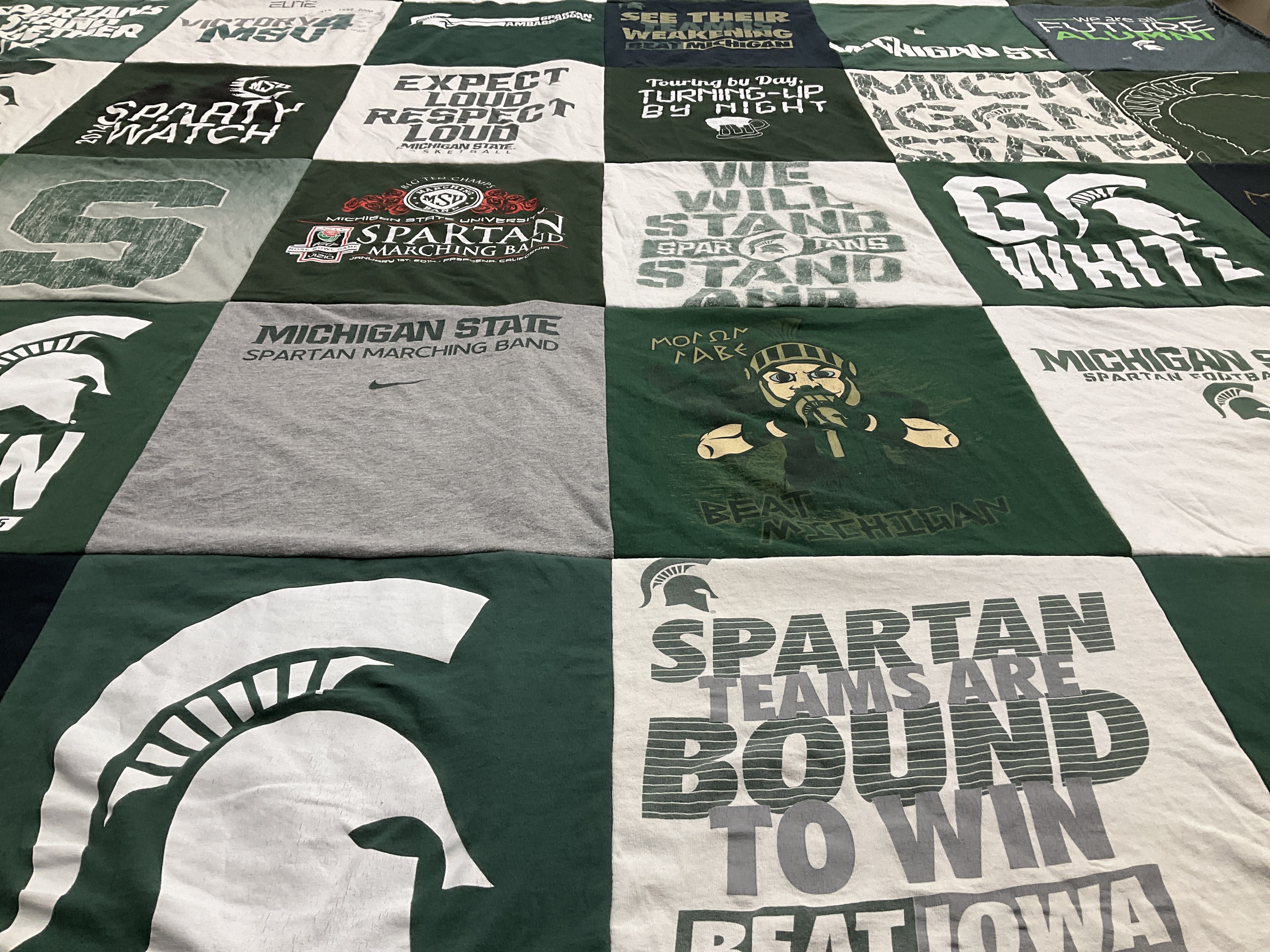 T-shirt quilt featuring michigan state spartan football by Garrett from MI