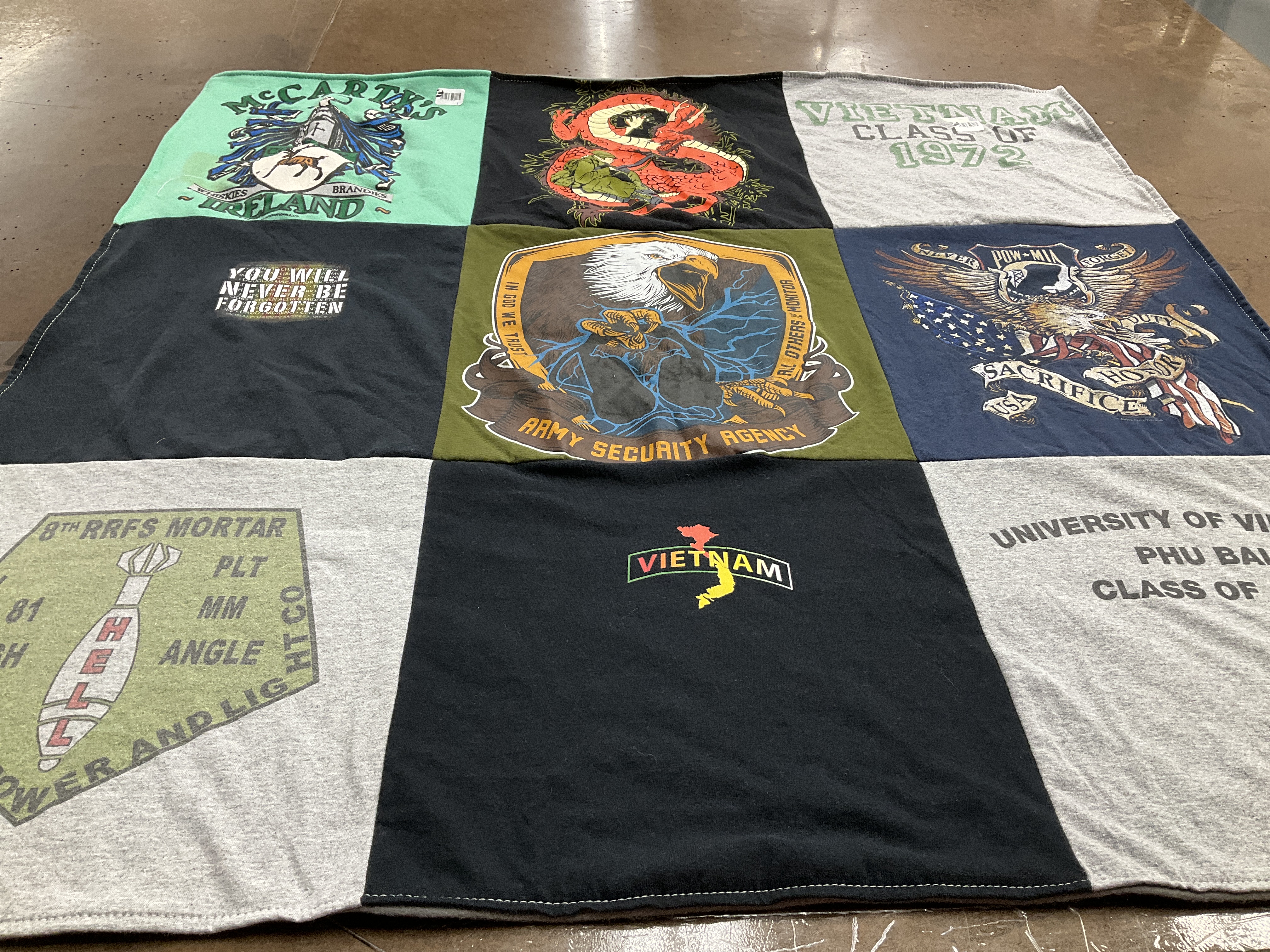 T-shirt quilt from university of vietnam by Kimberly from IL