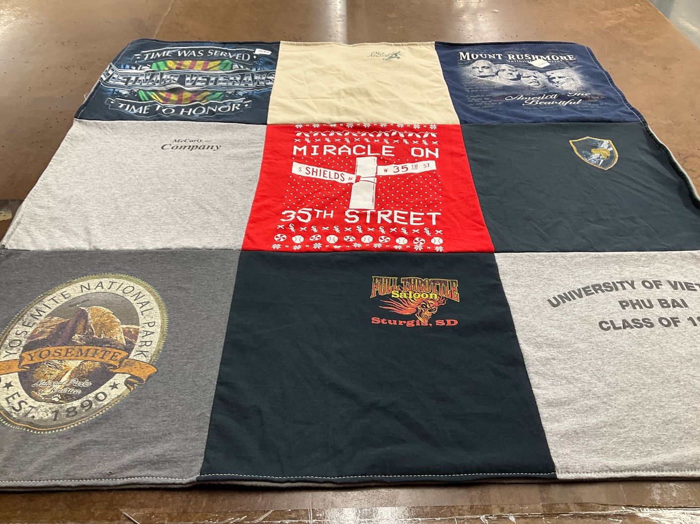 T-shirt quilt from university of vietnam by Kimberly from IL