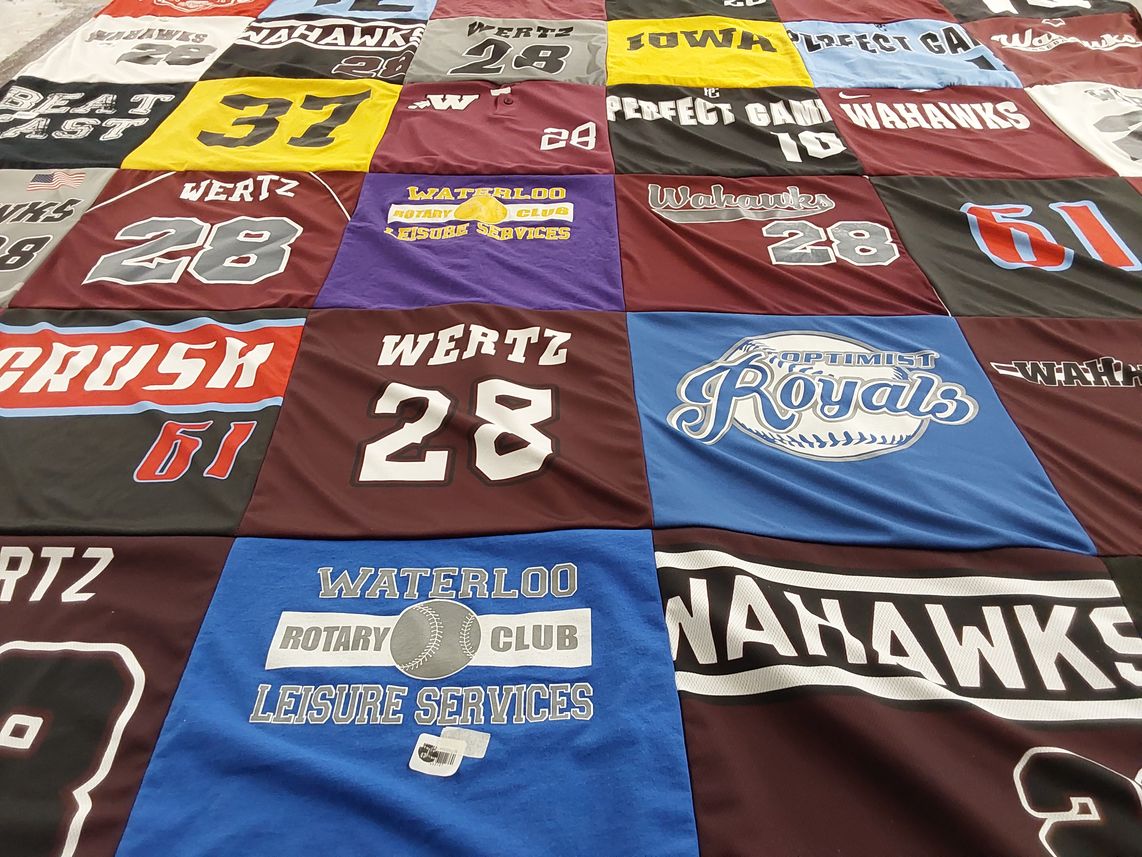 T-shirt quilt featuring wahawks by Molly from IA