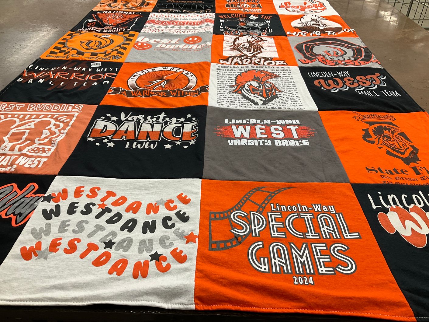 T-shirt quilt featuring lincoln-way west varsity dance team by Stacee from IL