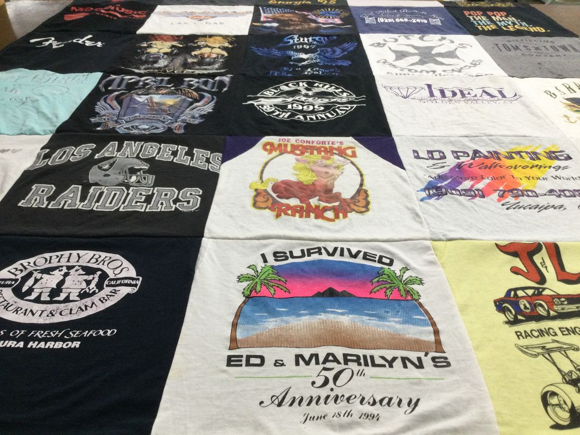 T-shirt quilt featuring los angeles raiders by Pamela from CA