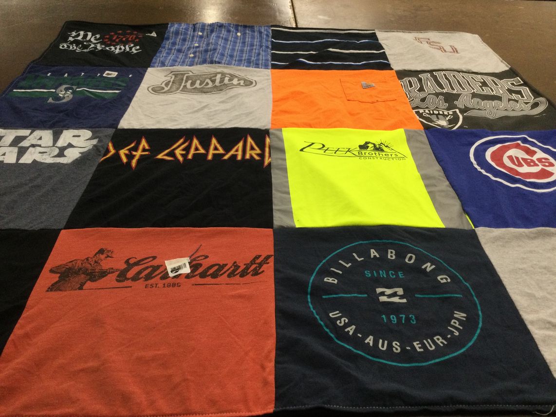 T-shirt quilt featuring chicago cubs, las vegas raiders by Sheri from NV