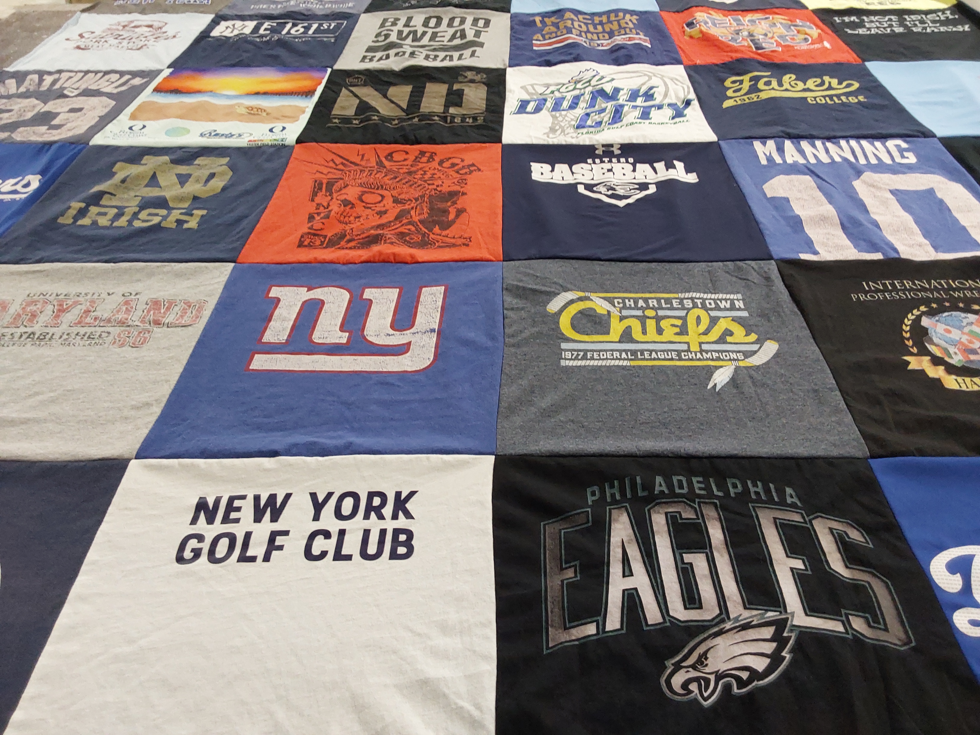 T-shirt quilt featuring new york giants, philadelphia eagles by Adam from FL