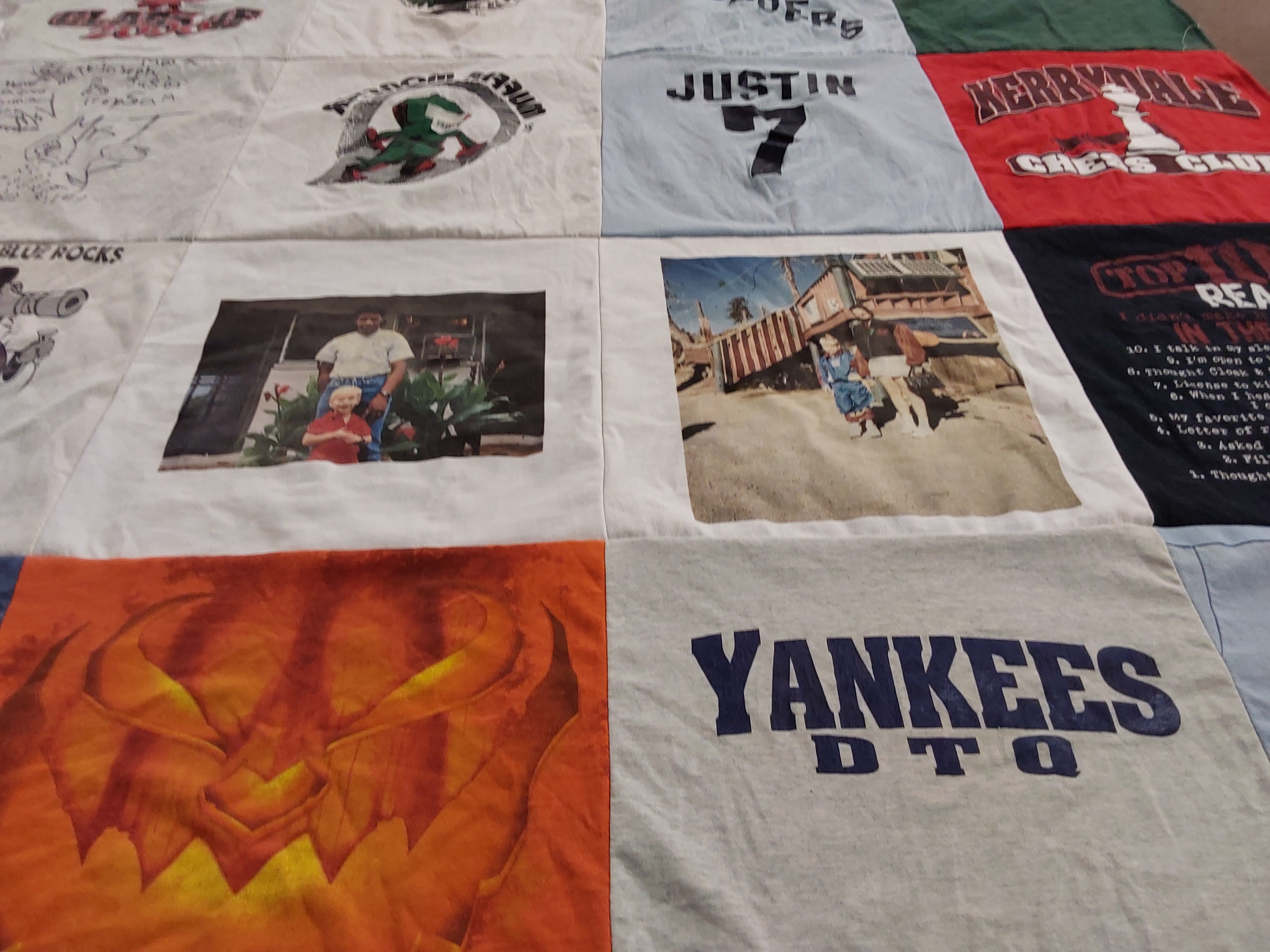 T-shirt quilt featuring yankees by Donna from VA