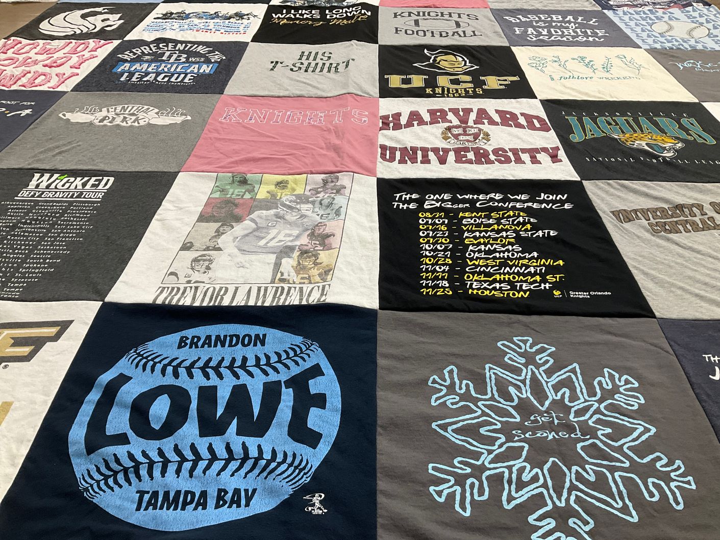 T-shirt quilt featuring jaguars, ucf knights by Rachel from FL