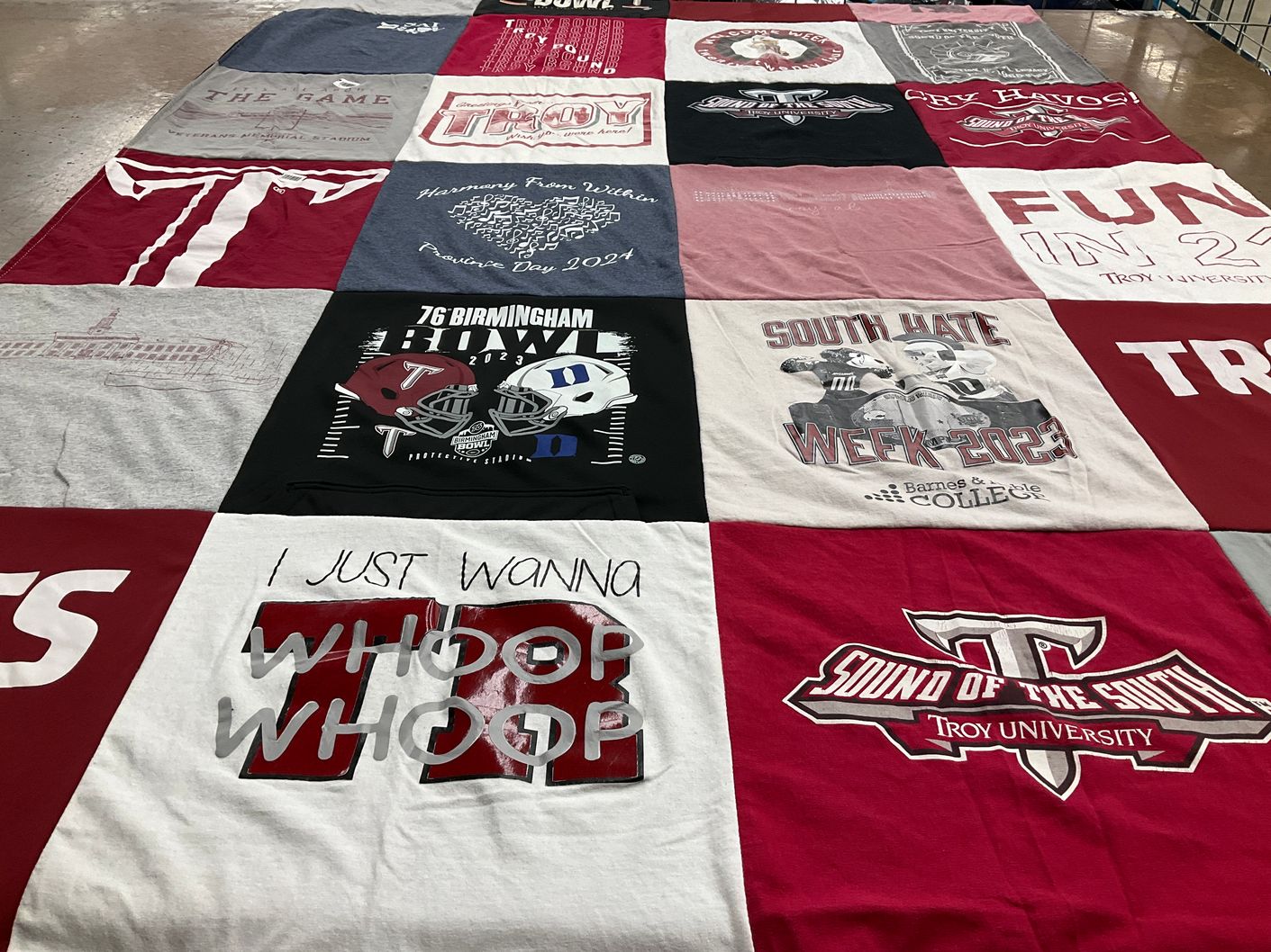 T-shirt quilt featuring troy university football by Kim from FL
