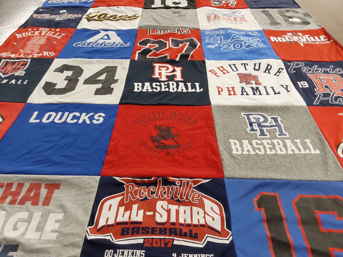 T-shirt quilt featuring rockville all-stars baseball by Lisa from VA