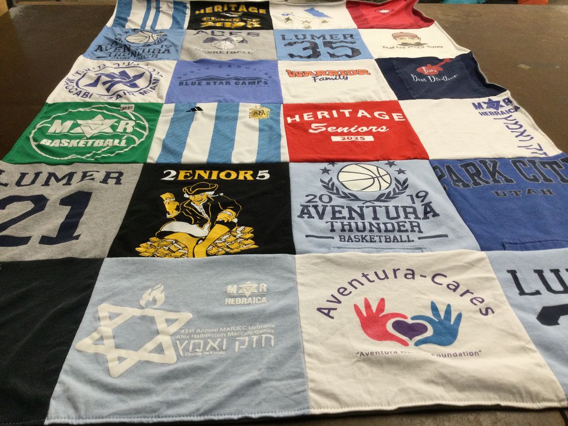 T-shirt quilt featuring aventura thunder basketball by Marina from FL