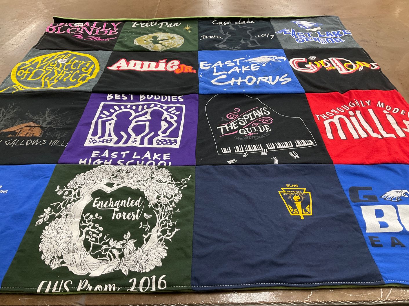 T-shirt quilt from east lake high school by Diane from TN