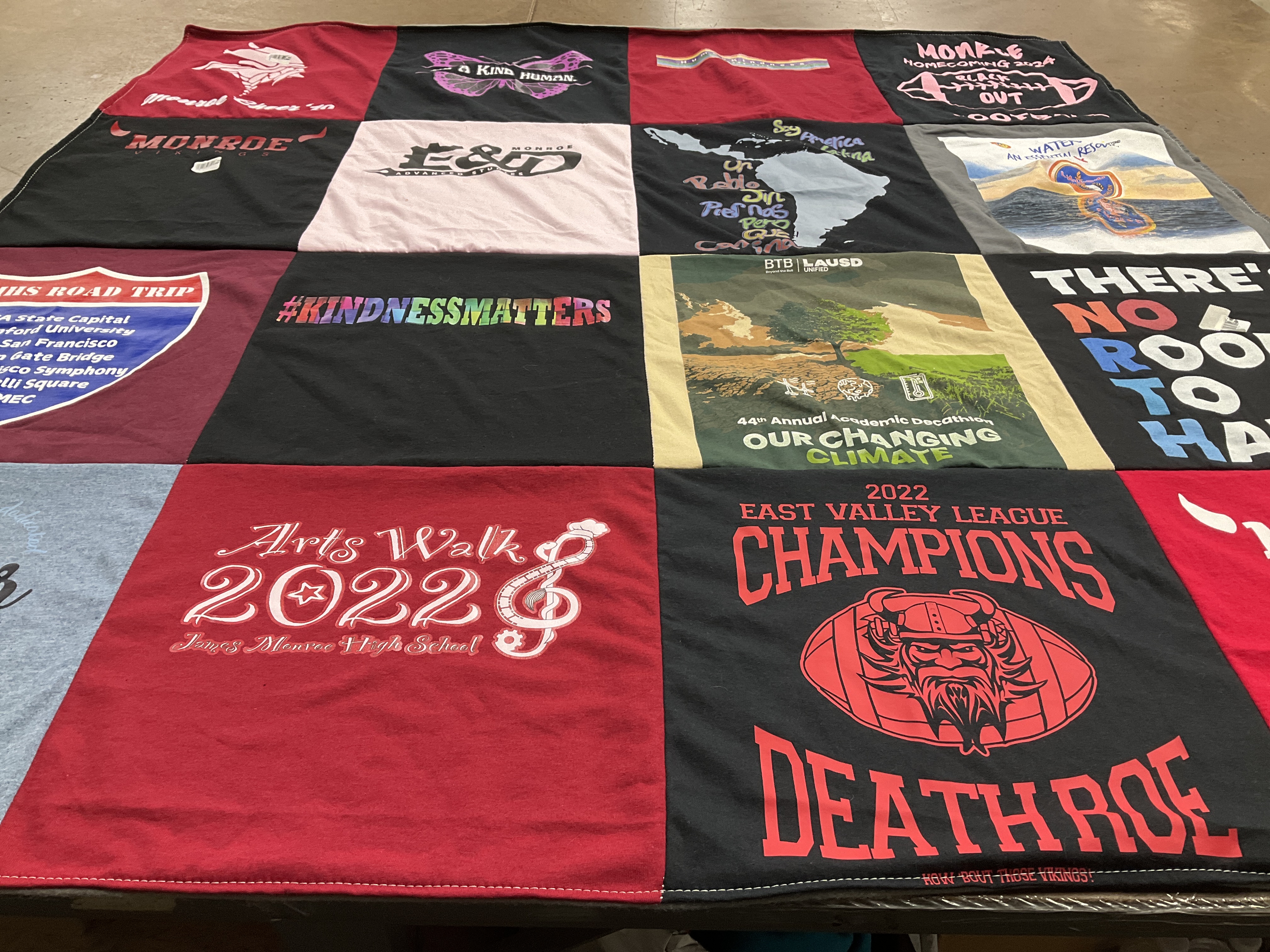 T-shirt quilt featuring east valley league by Ximena from CA