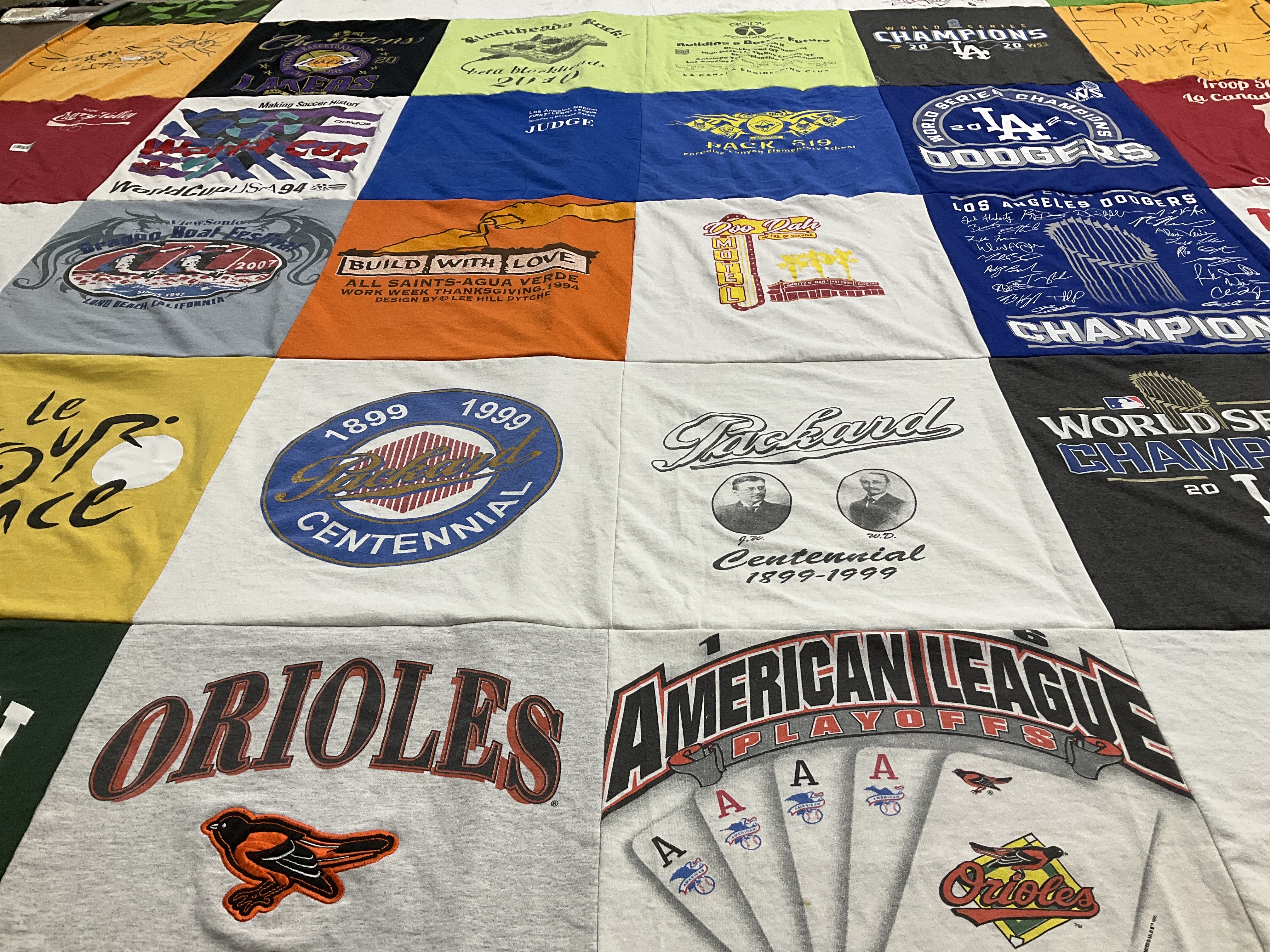 T-shirt quilt with sports, baseball themes by Charles from CA