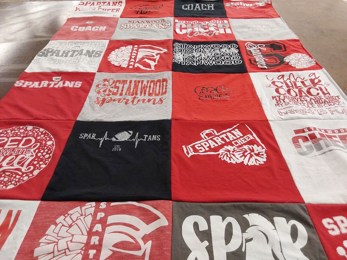 T-shirt quilt featuring stanwood spartans by Emilee from WA