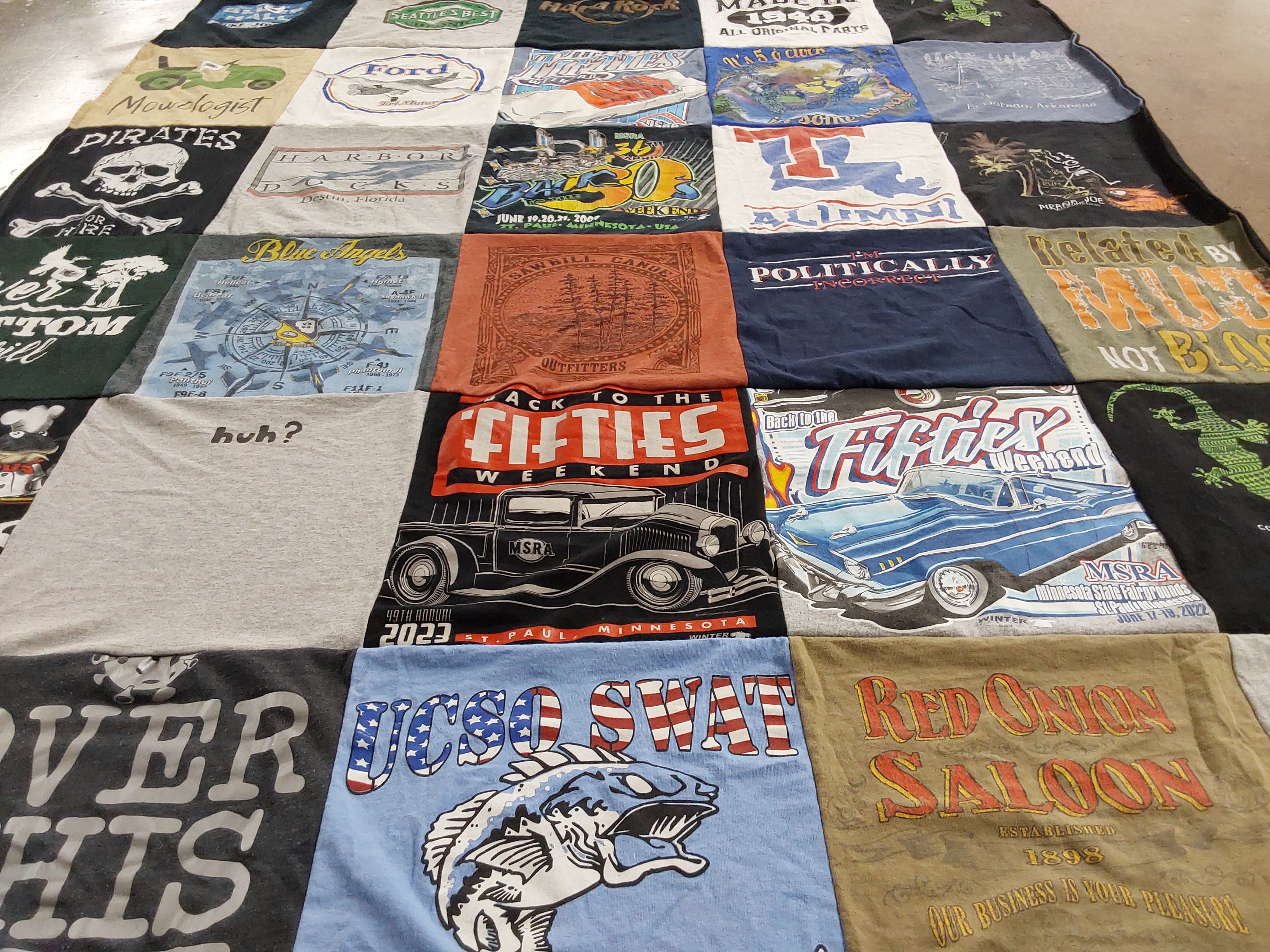 T-shirt quilt from university of akron by Dolores from MN