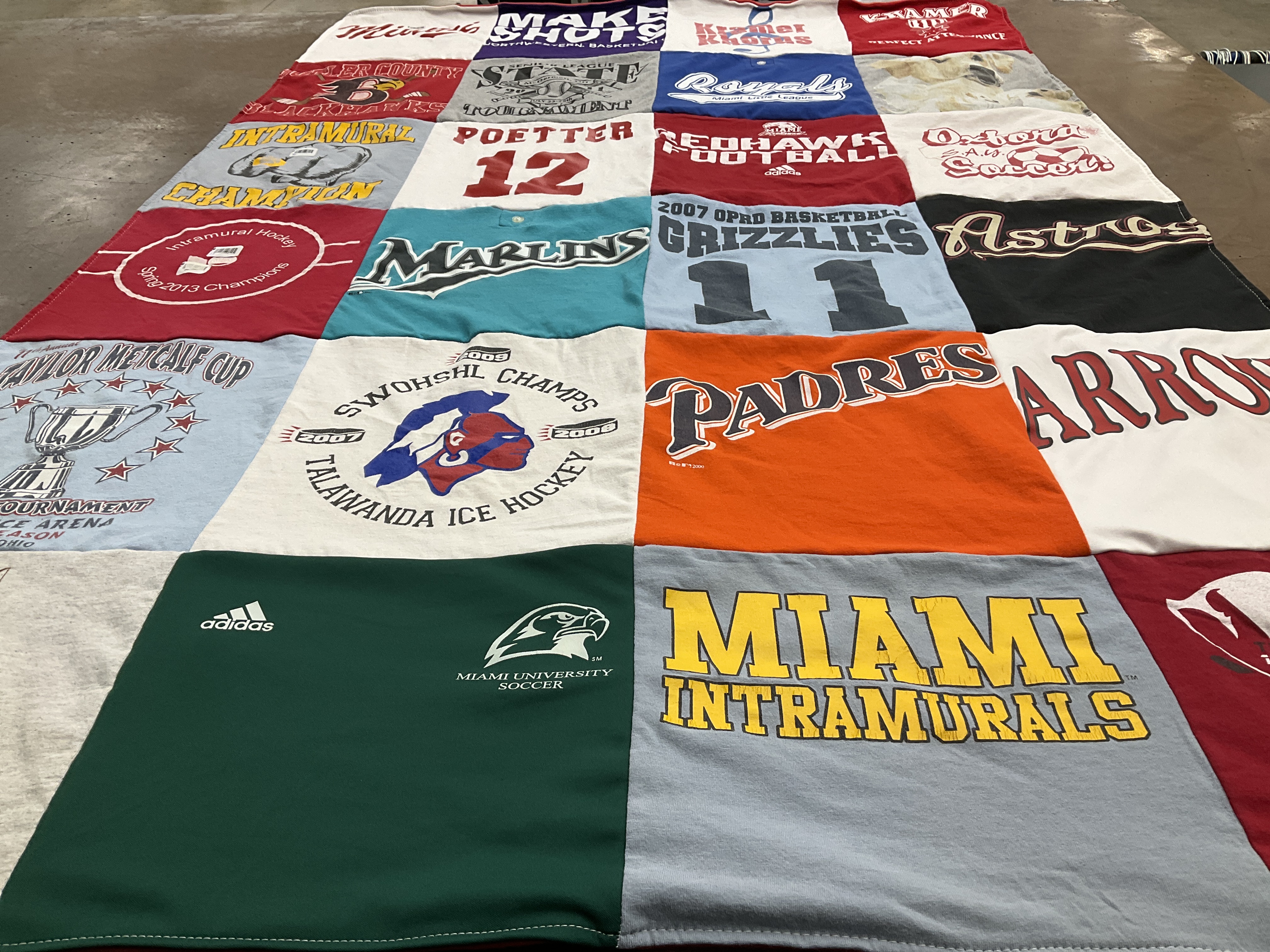 T-shirt quilt featuring miami university soccer by Thomas from OH
