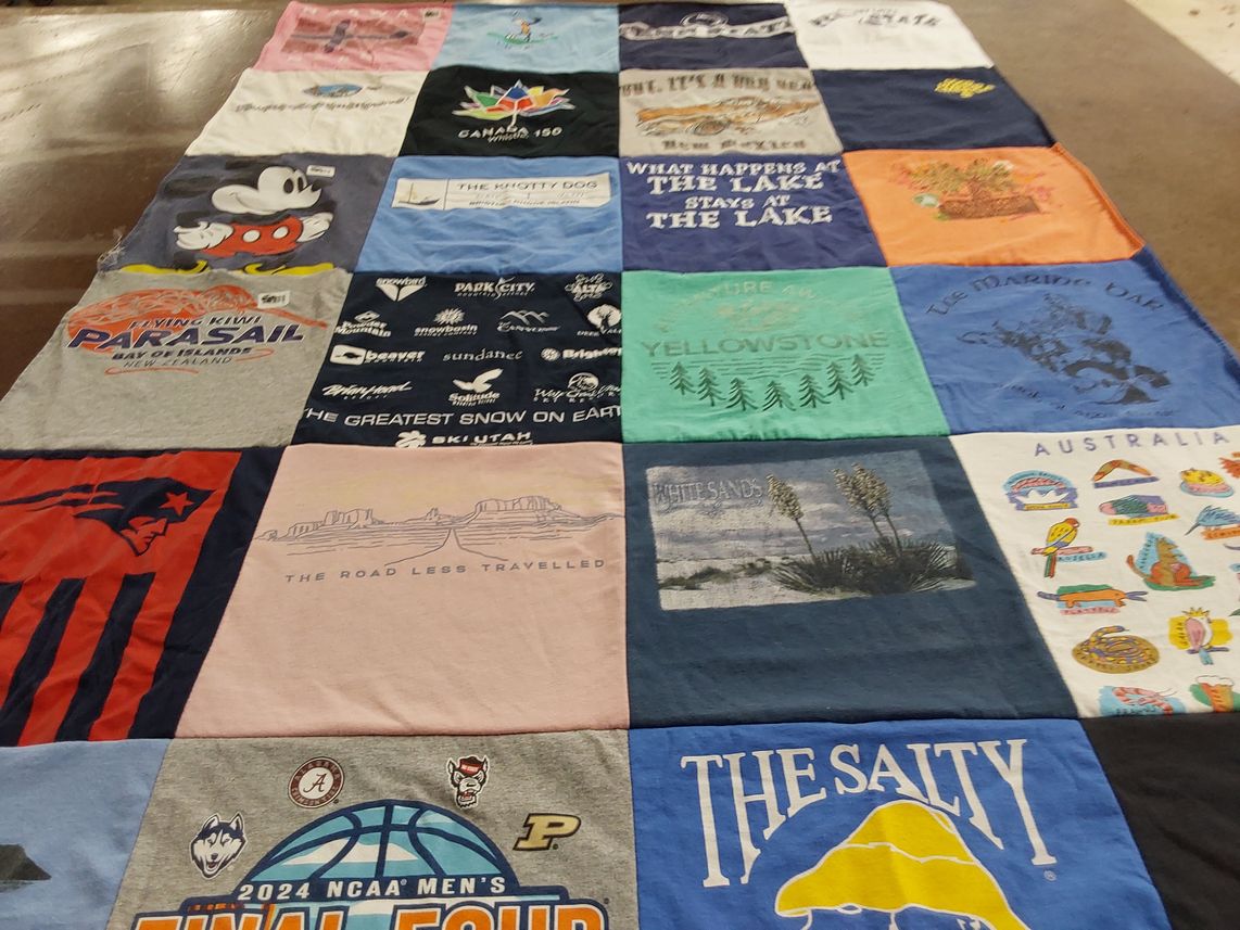 T-shirt quilt featuring new england patriots, alabama crimson tide by Bobbi from RI