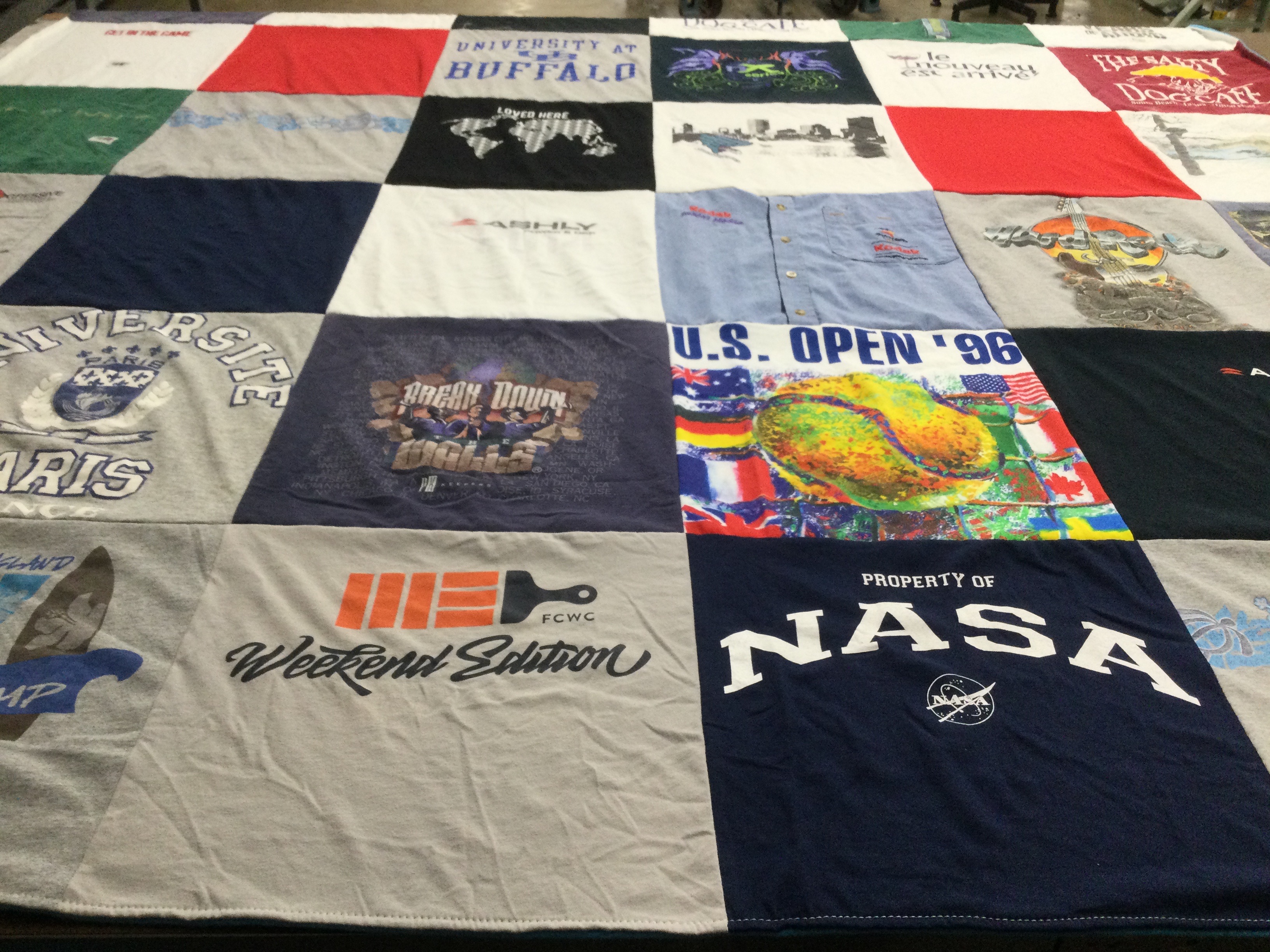 T-shirt quilt from university at buffalo, universite de paris by Germaine from NY