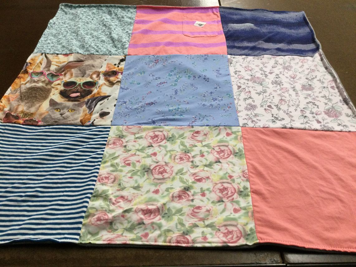 T-shirt quilt with animals, pets themes by Carla from FL