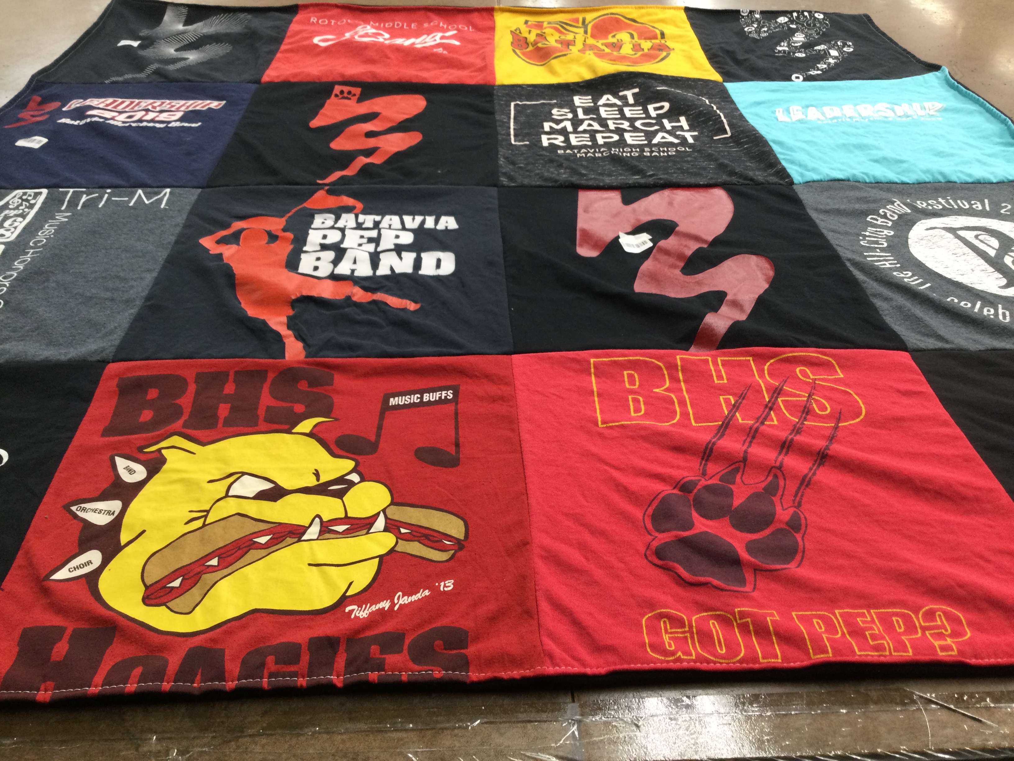 T-shirt quilt from batavia high school by Emma from IL